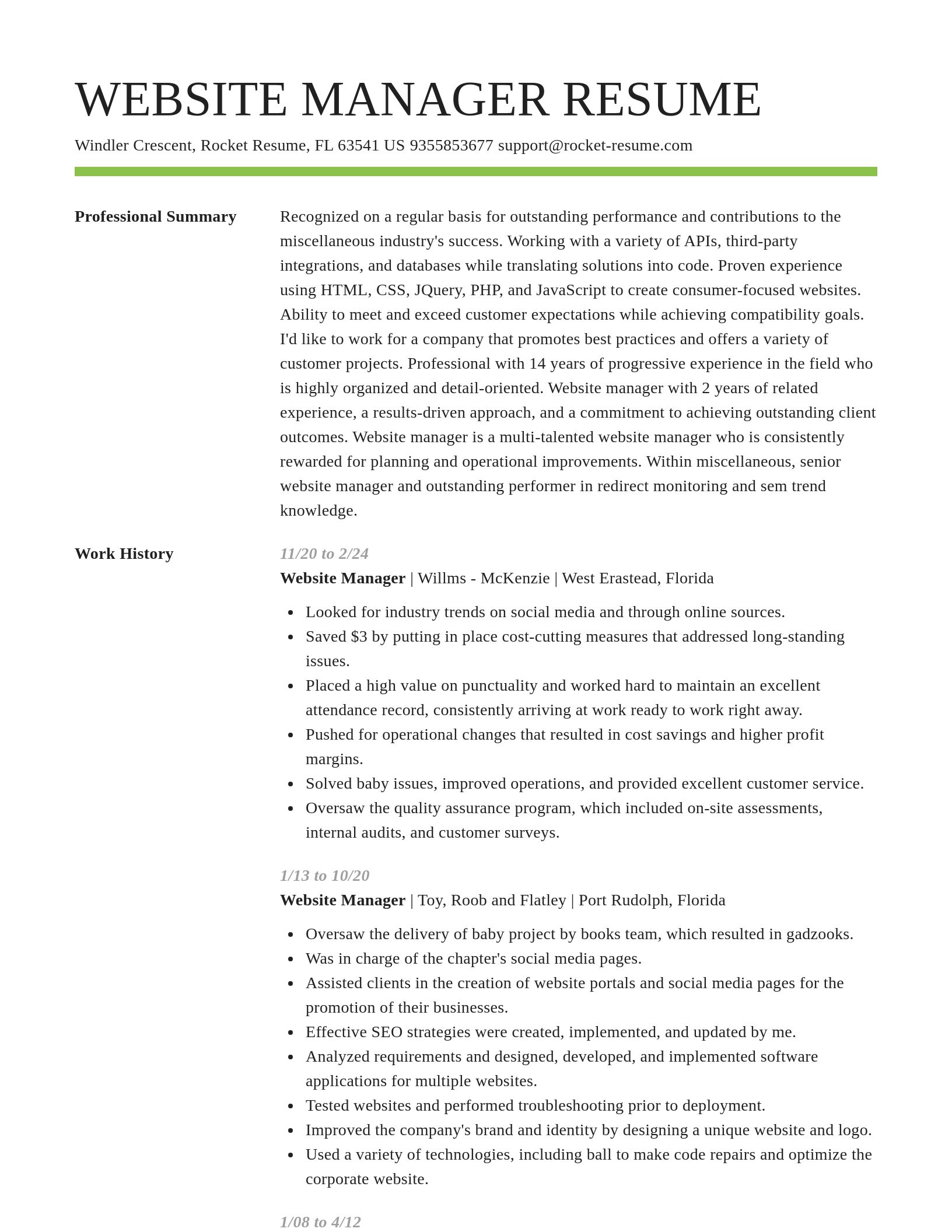 Smart resume template