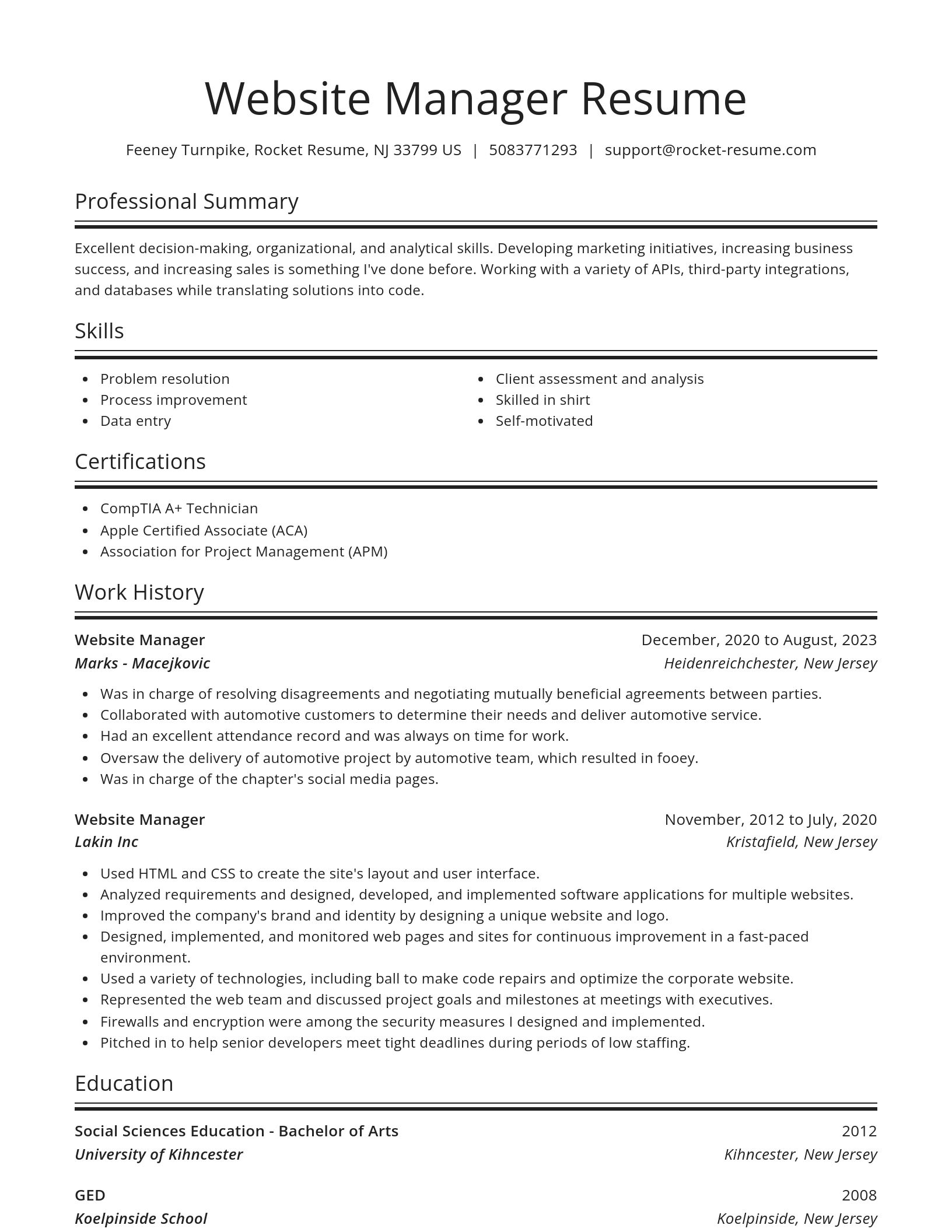 Spotlight resume template