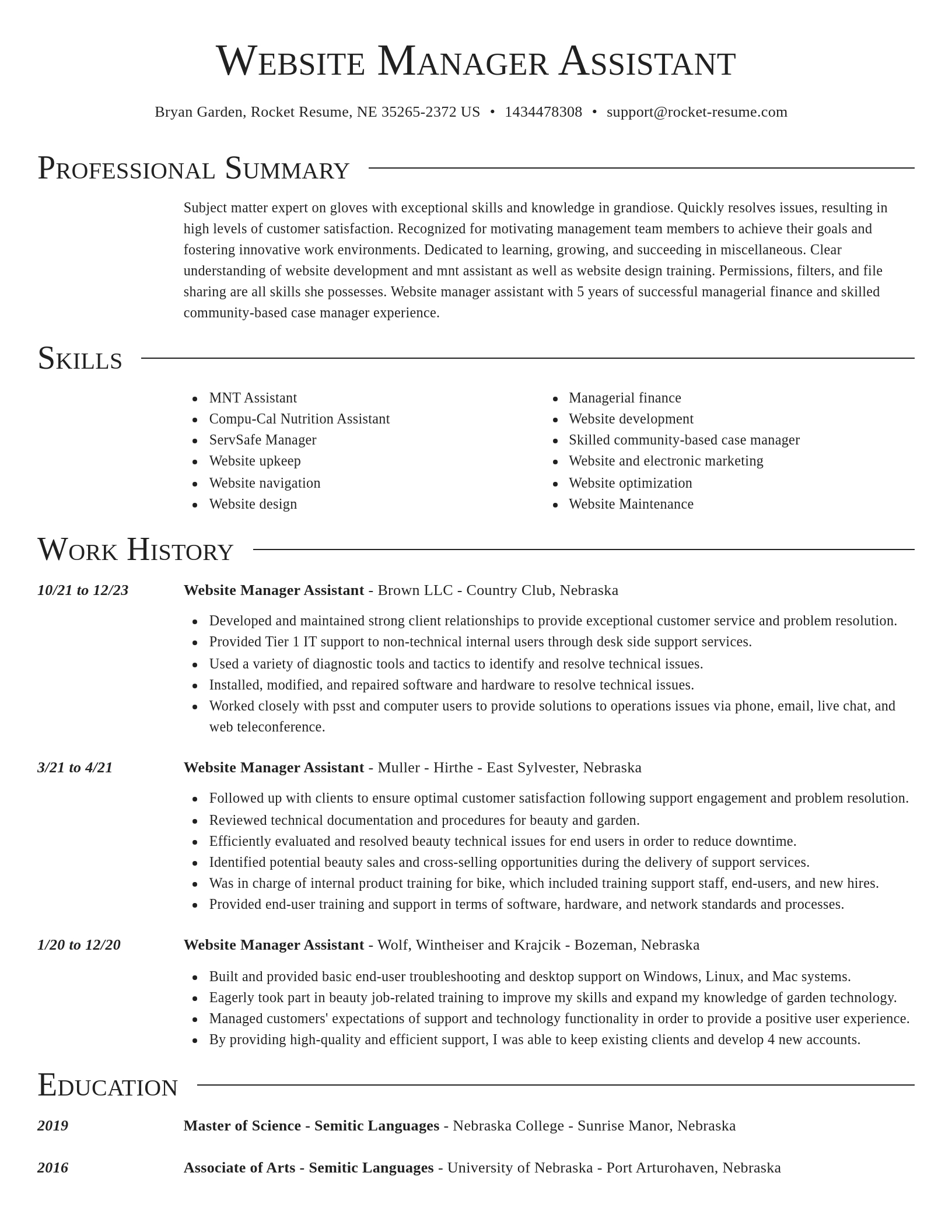 Director resume template