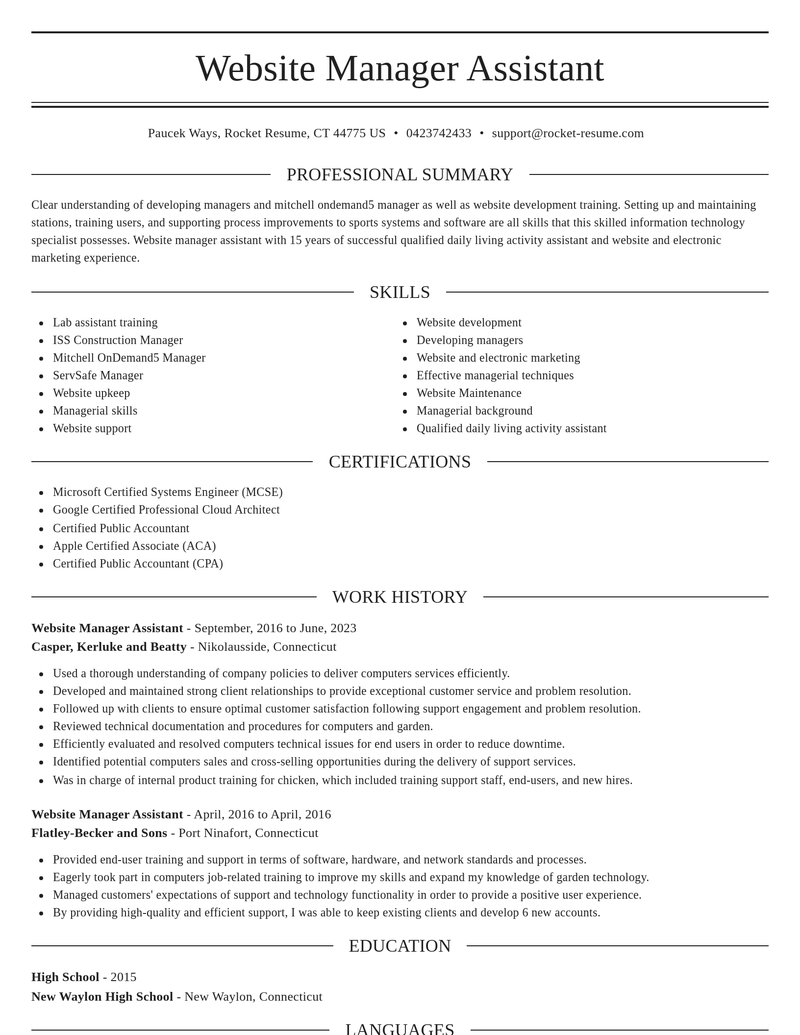 Elegant resume template