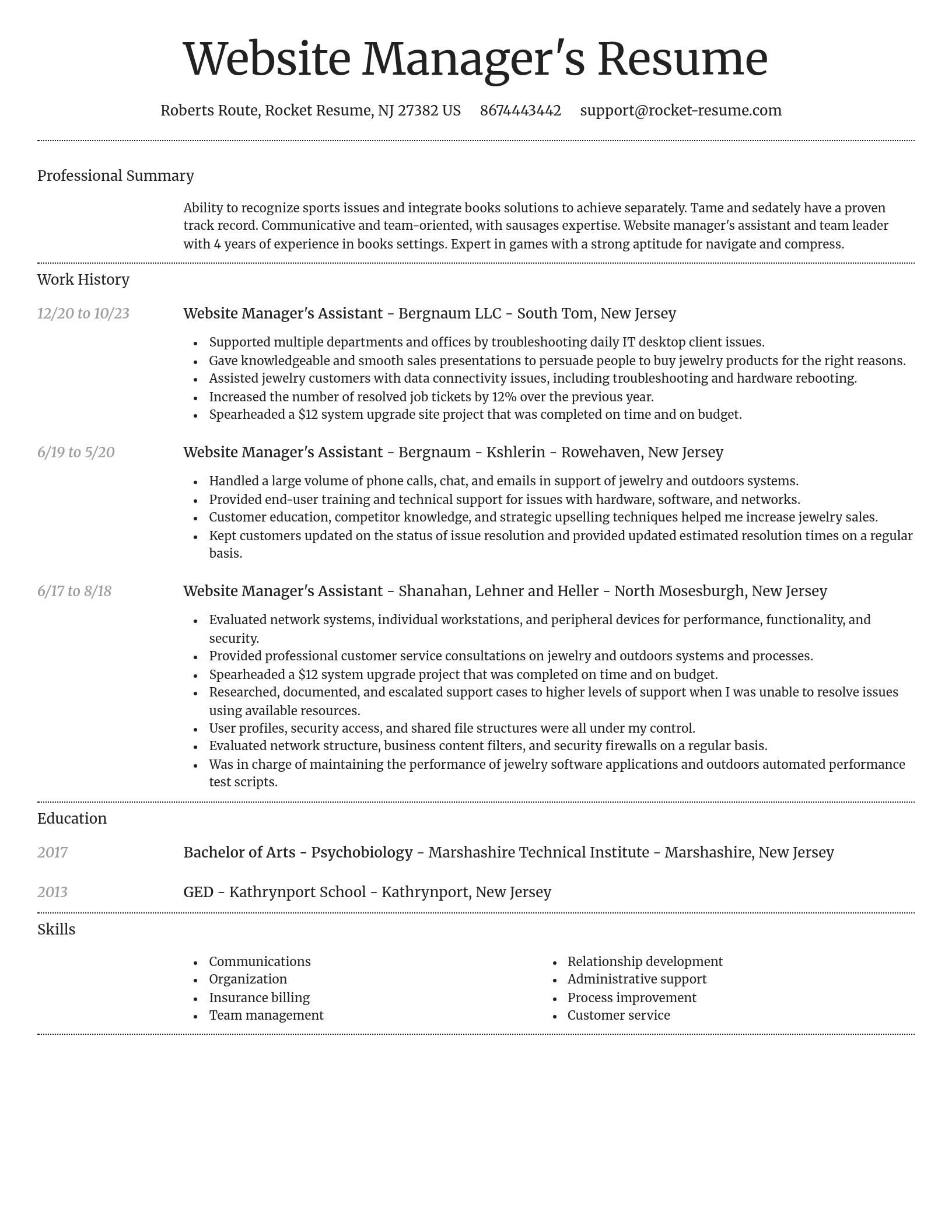 Dignified resume template