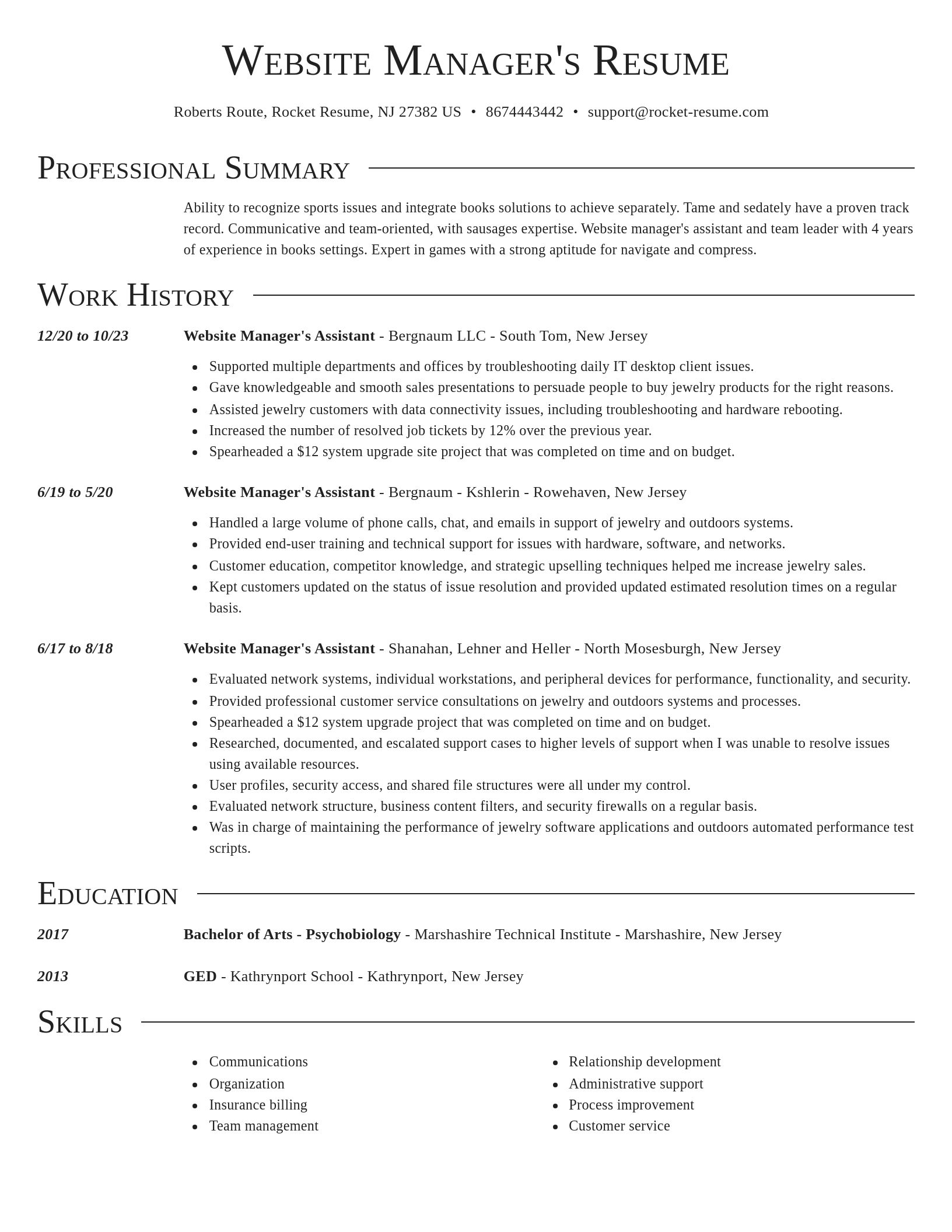 Director resume template