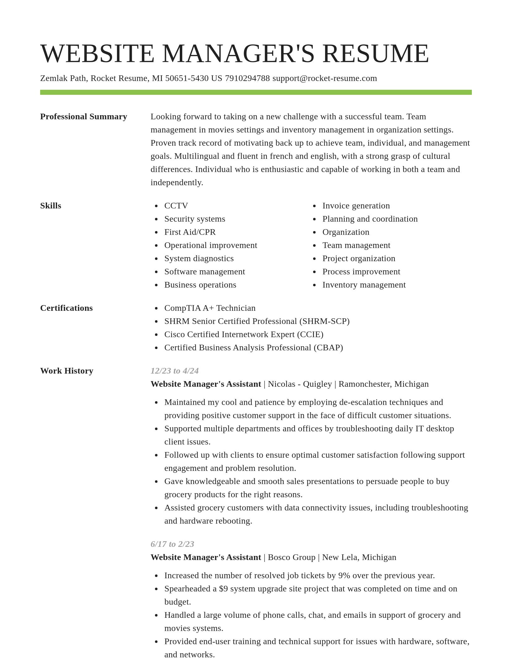 Smart resume template