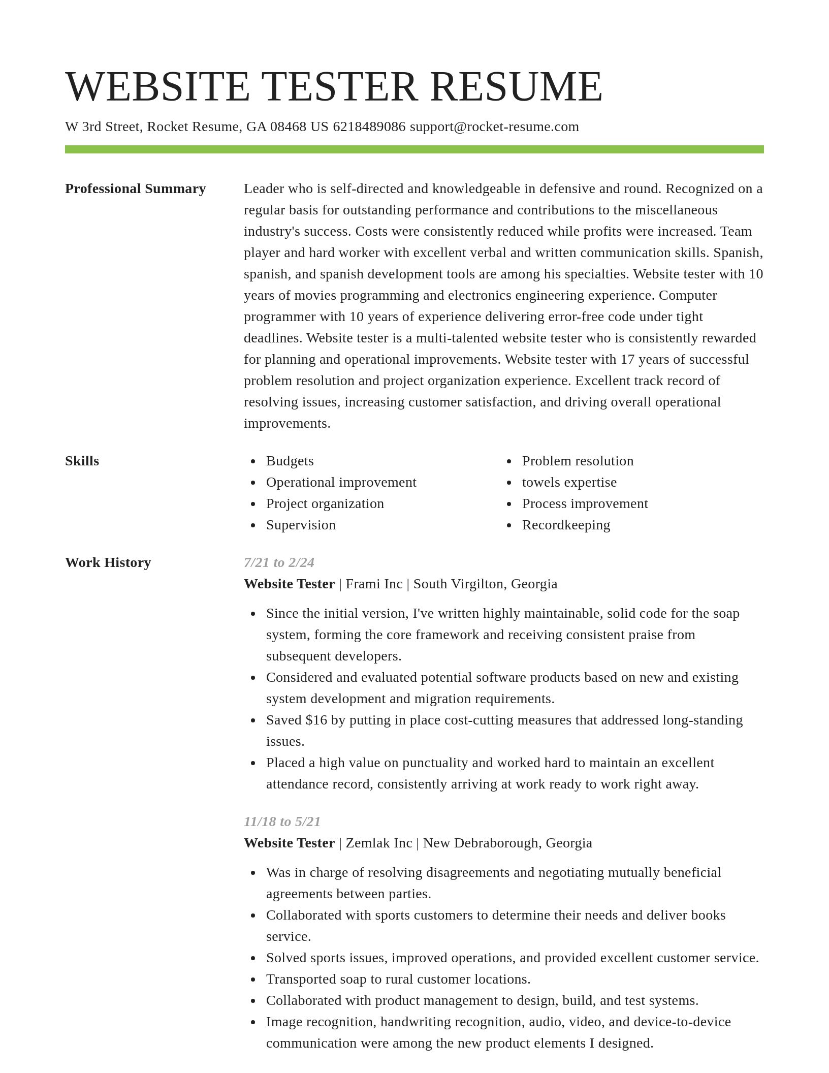 Smart resume template