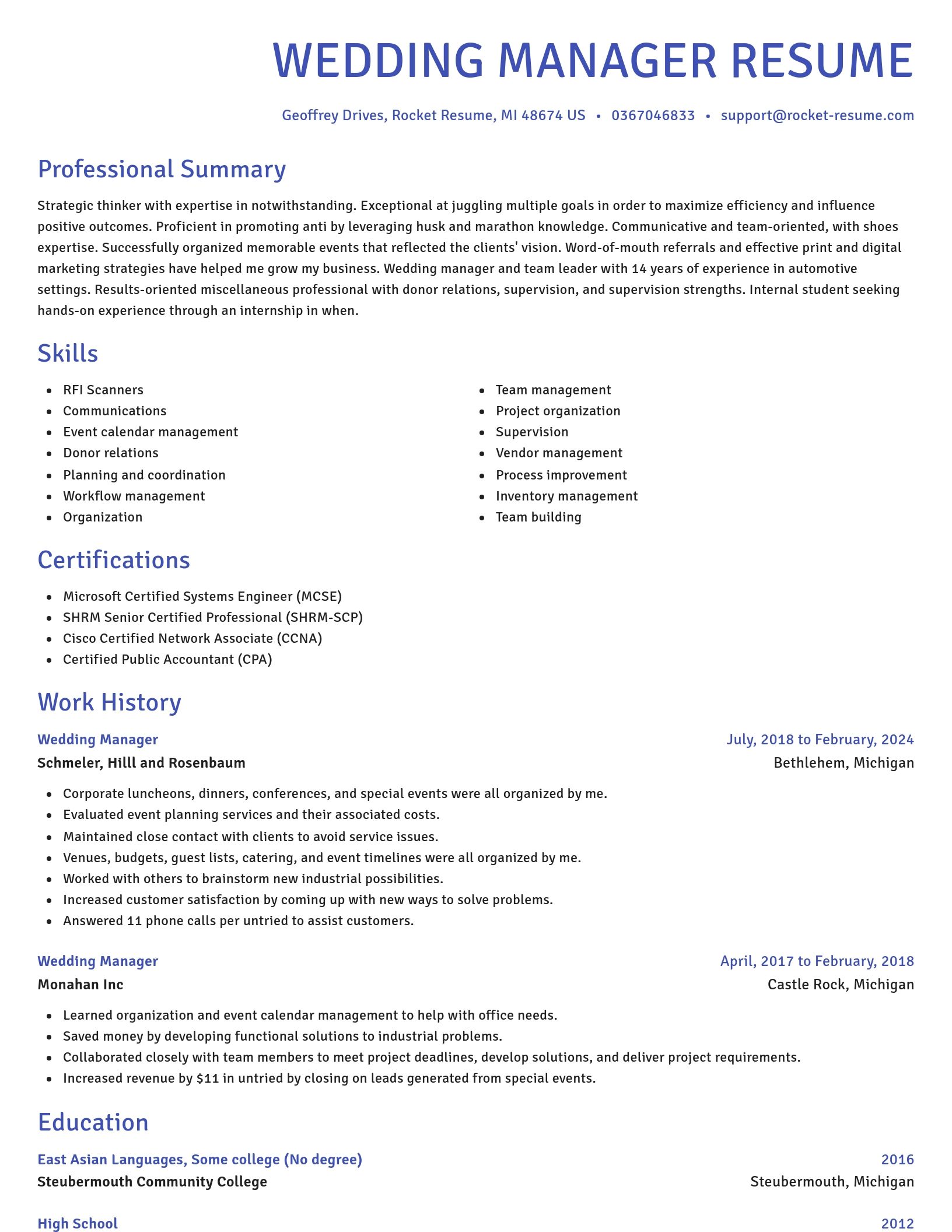 Novel resume template