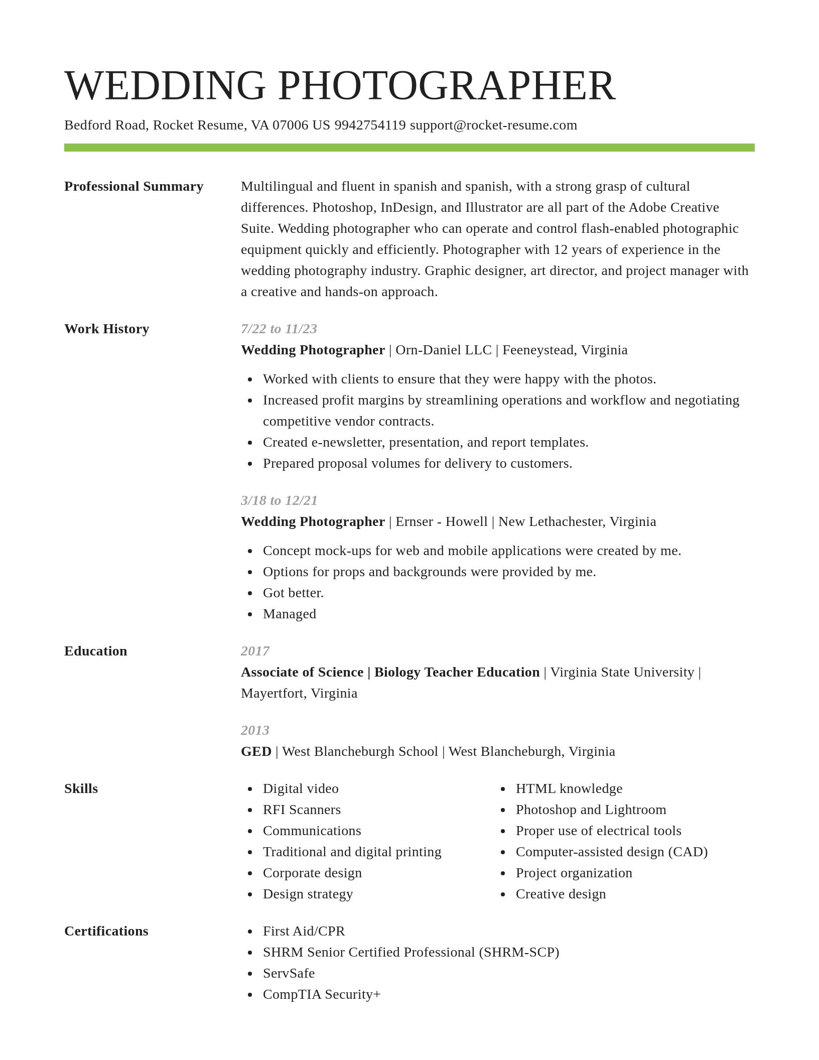 Smart resume template
