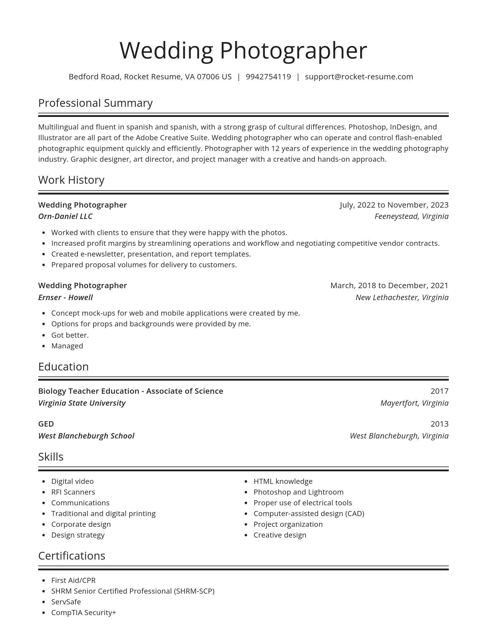 Spotlight resume template