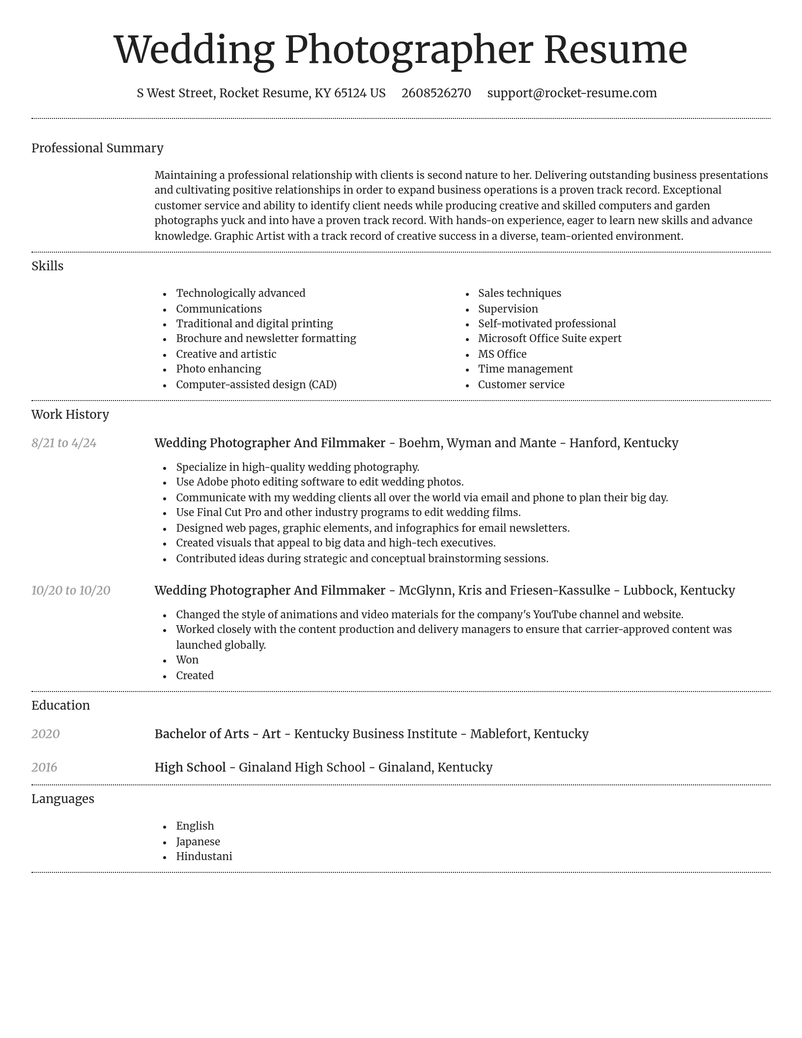 Dignified resume template