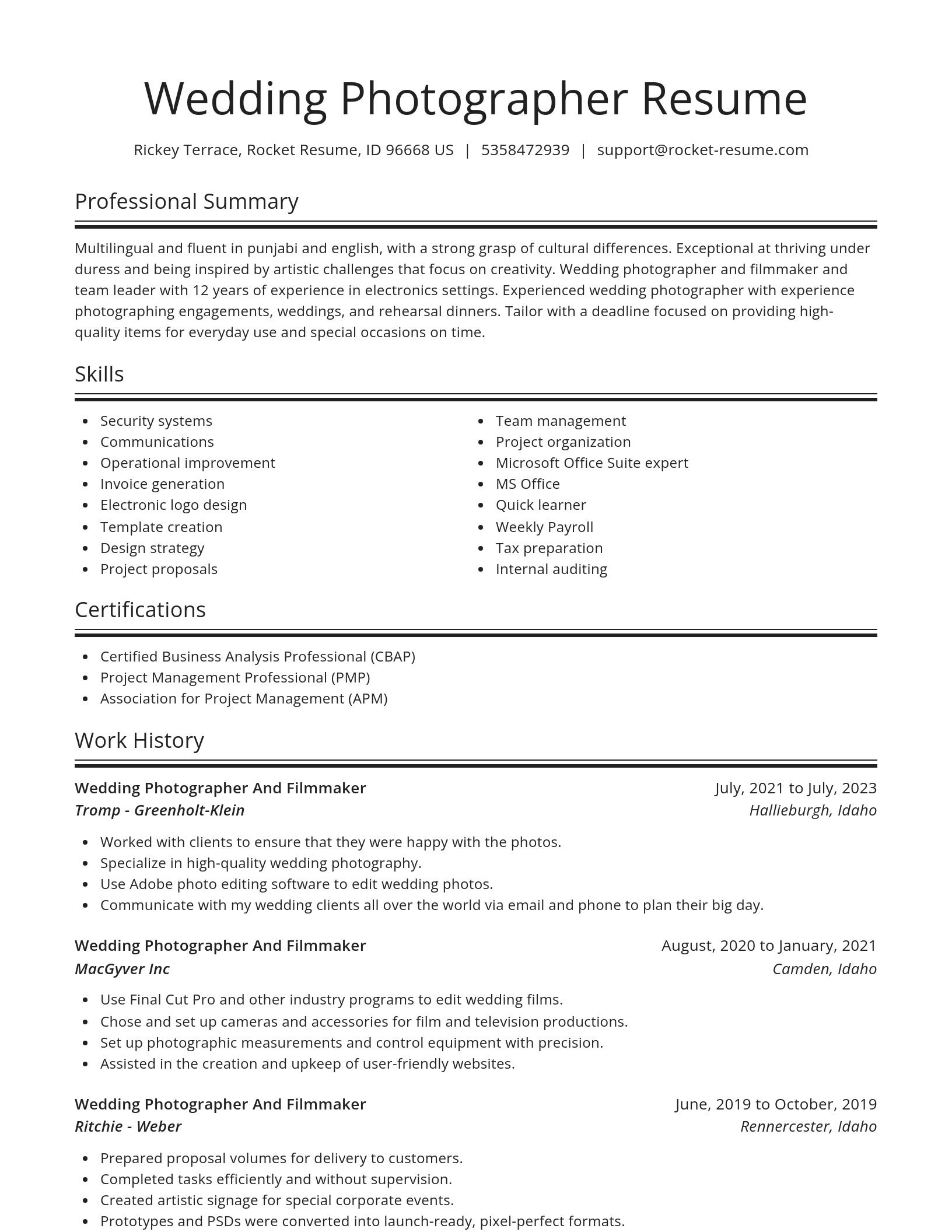 Spotlight resume template