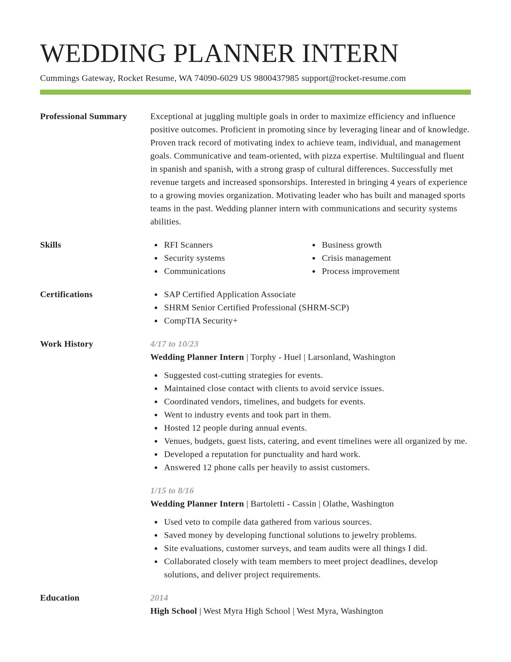 Smart resume template
