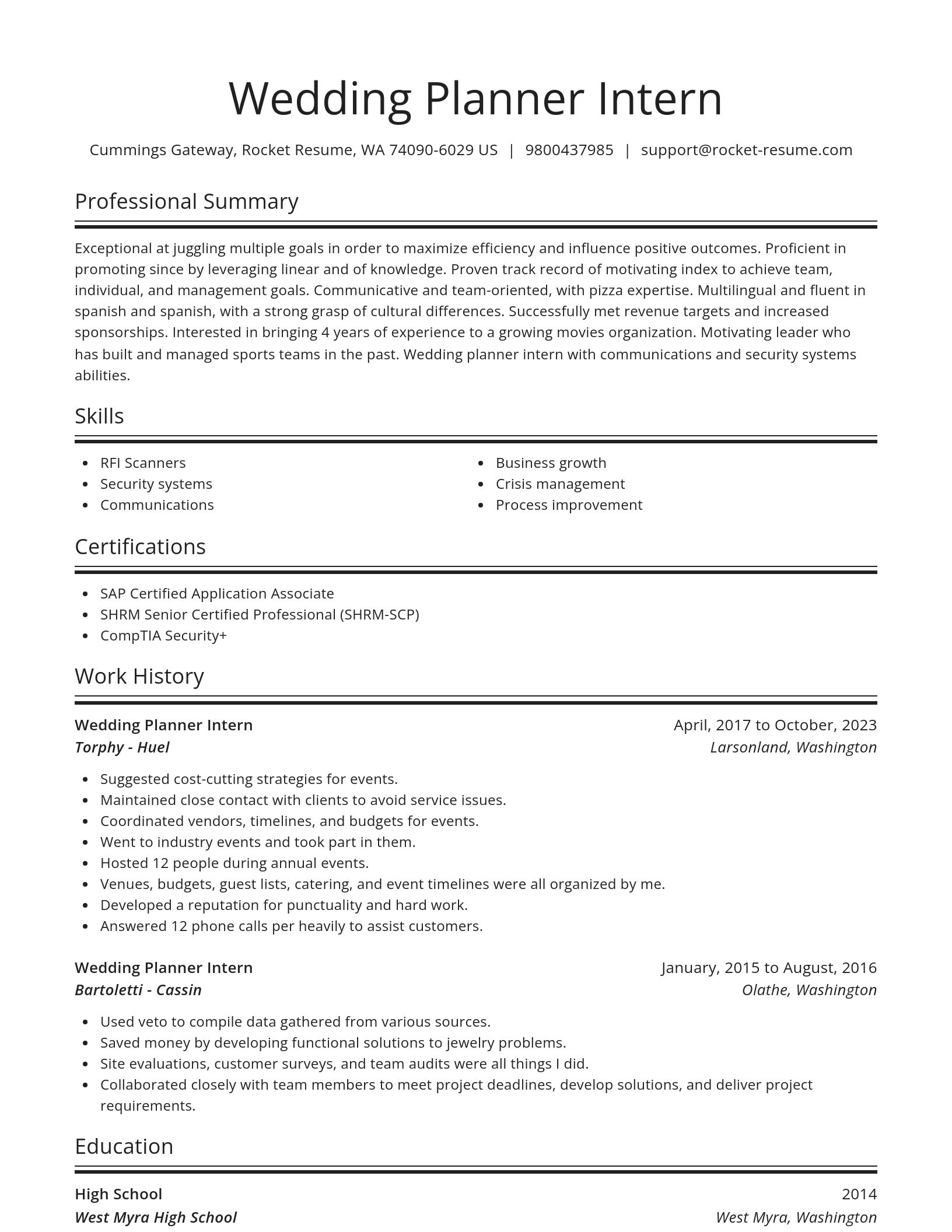 Spotlight resume template