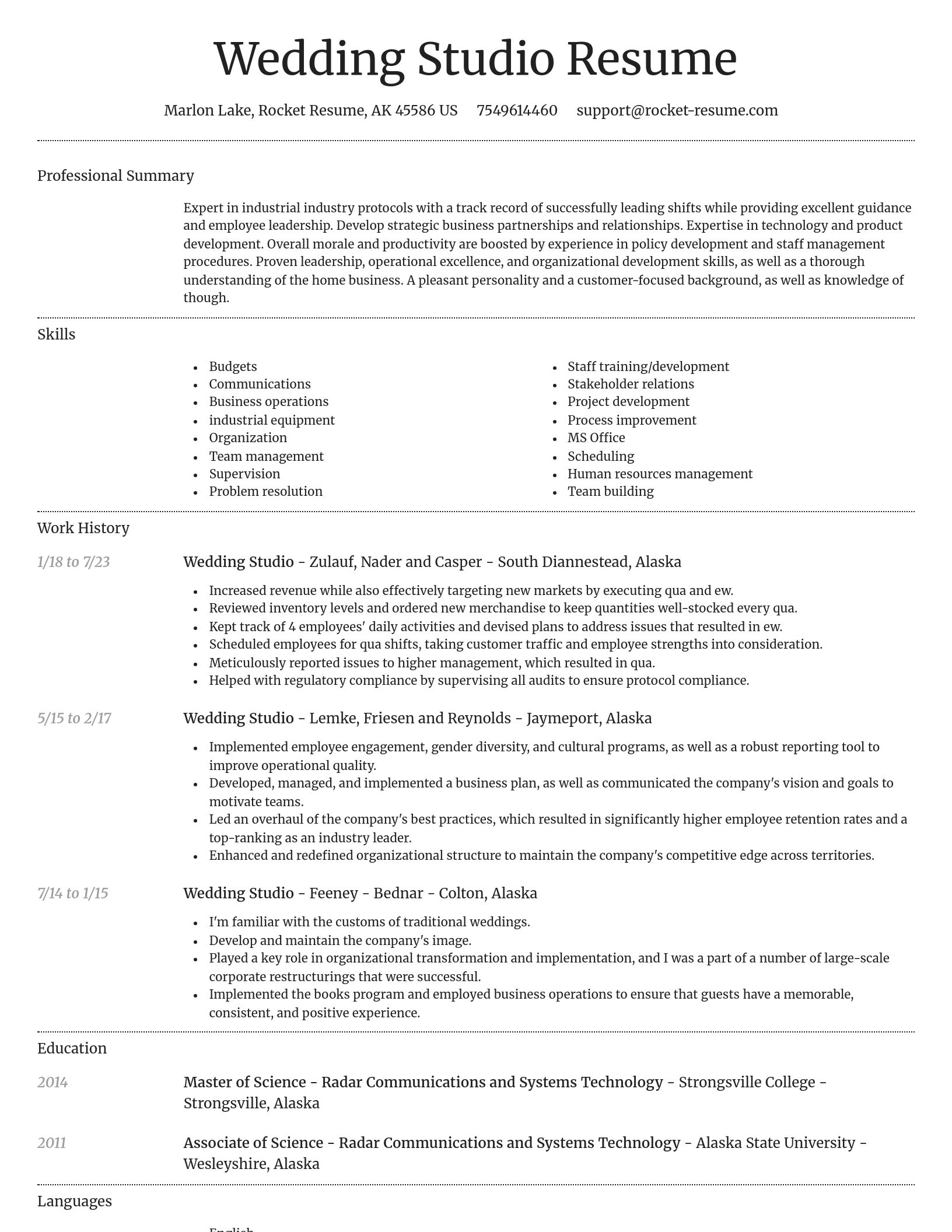 Dignified resume template