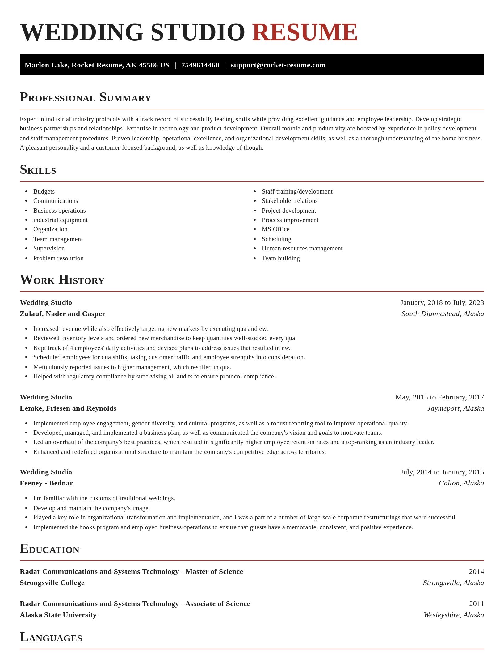 Exquisite resume template