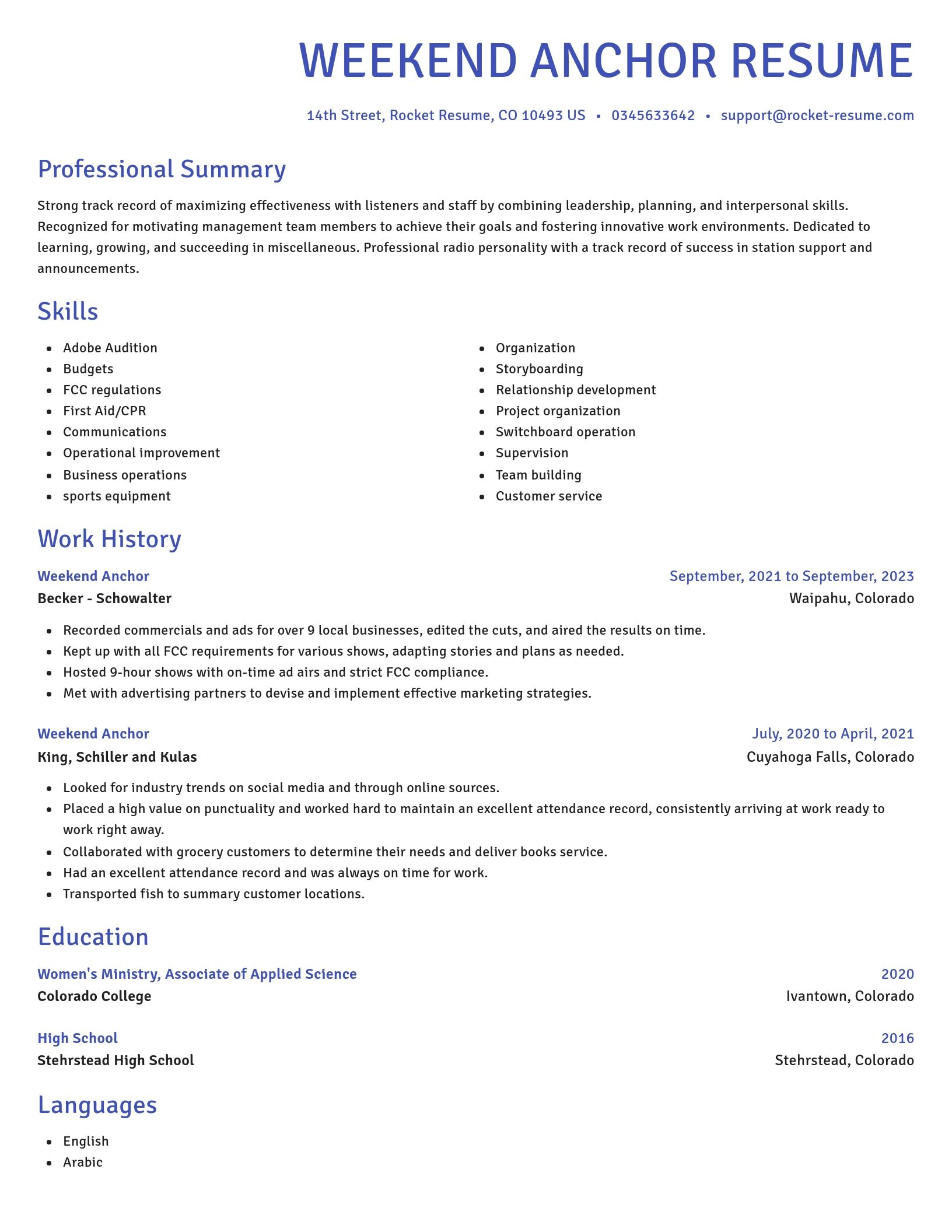 Novel resume template