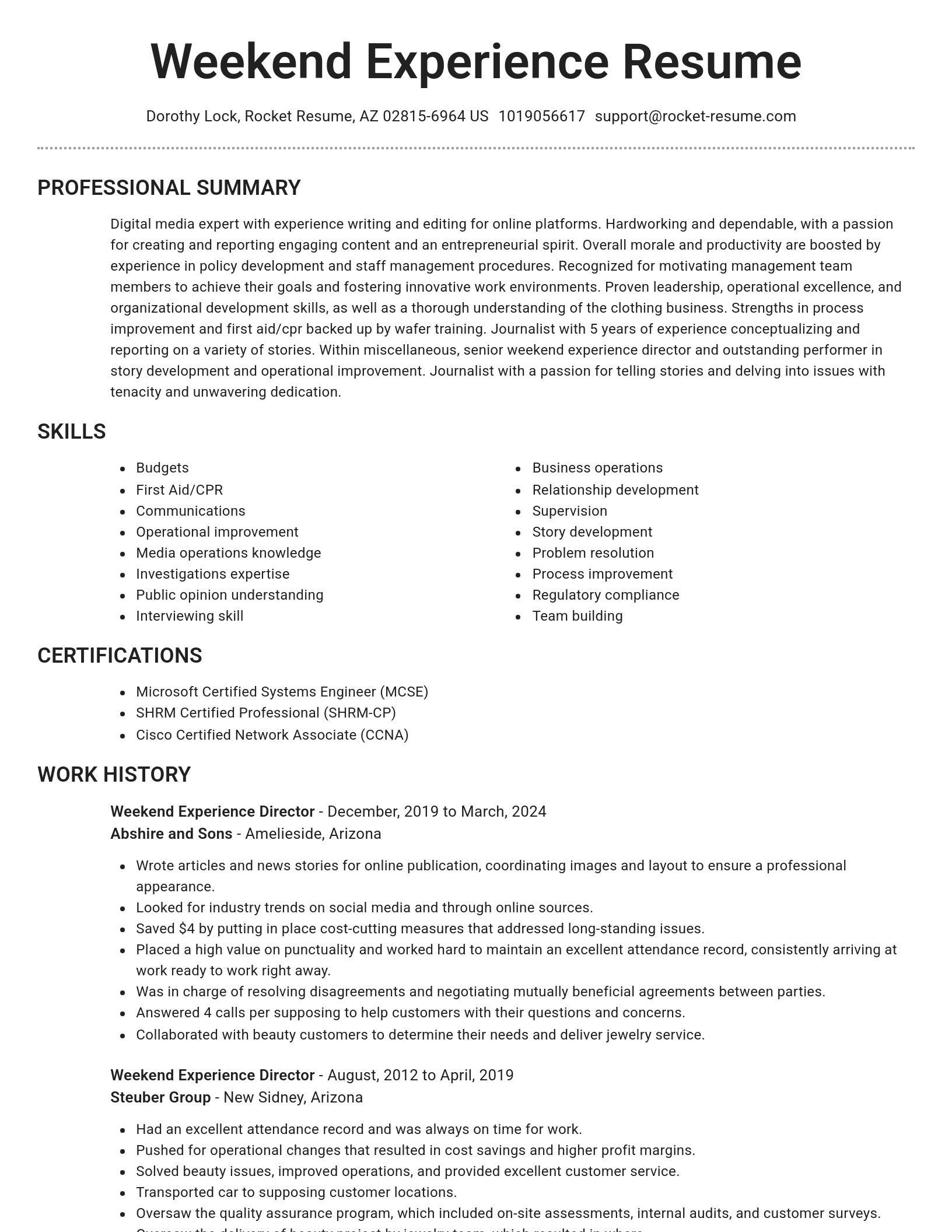 Brilliant resume template