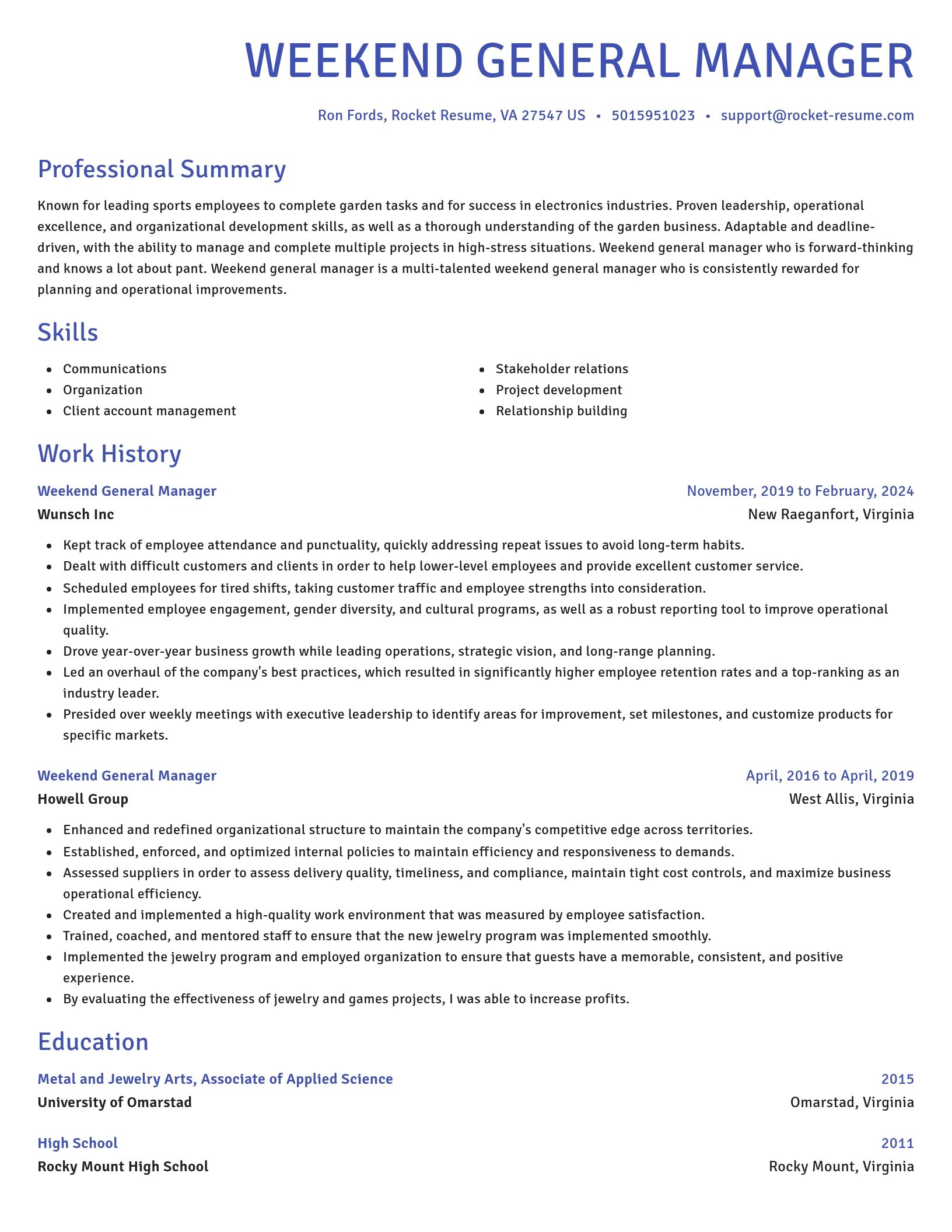 Novel resume template