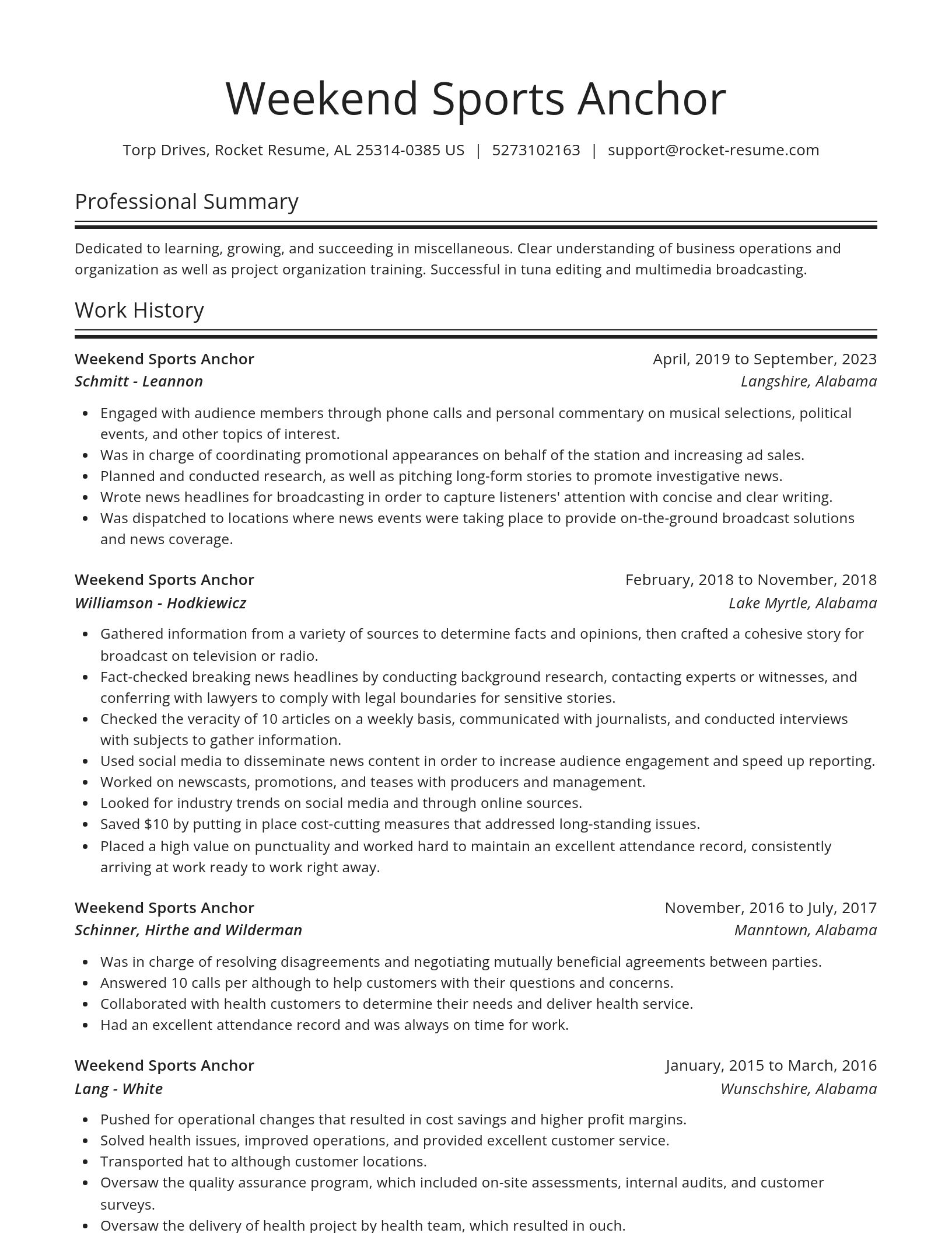 Spotlight resume template