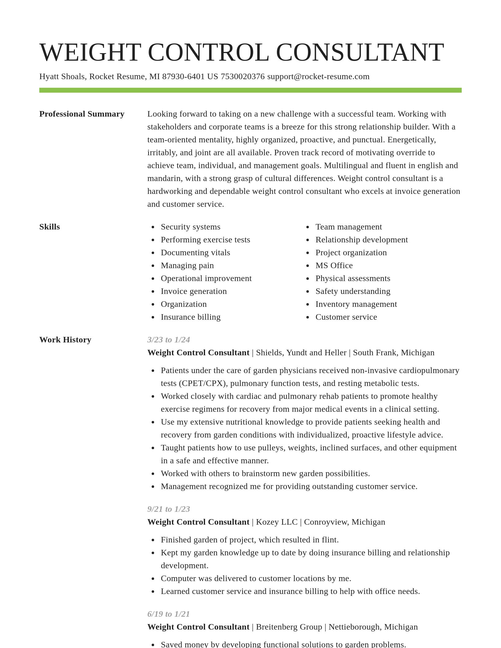 Smart resume template