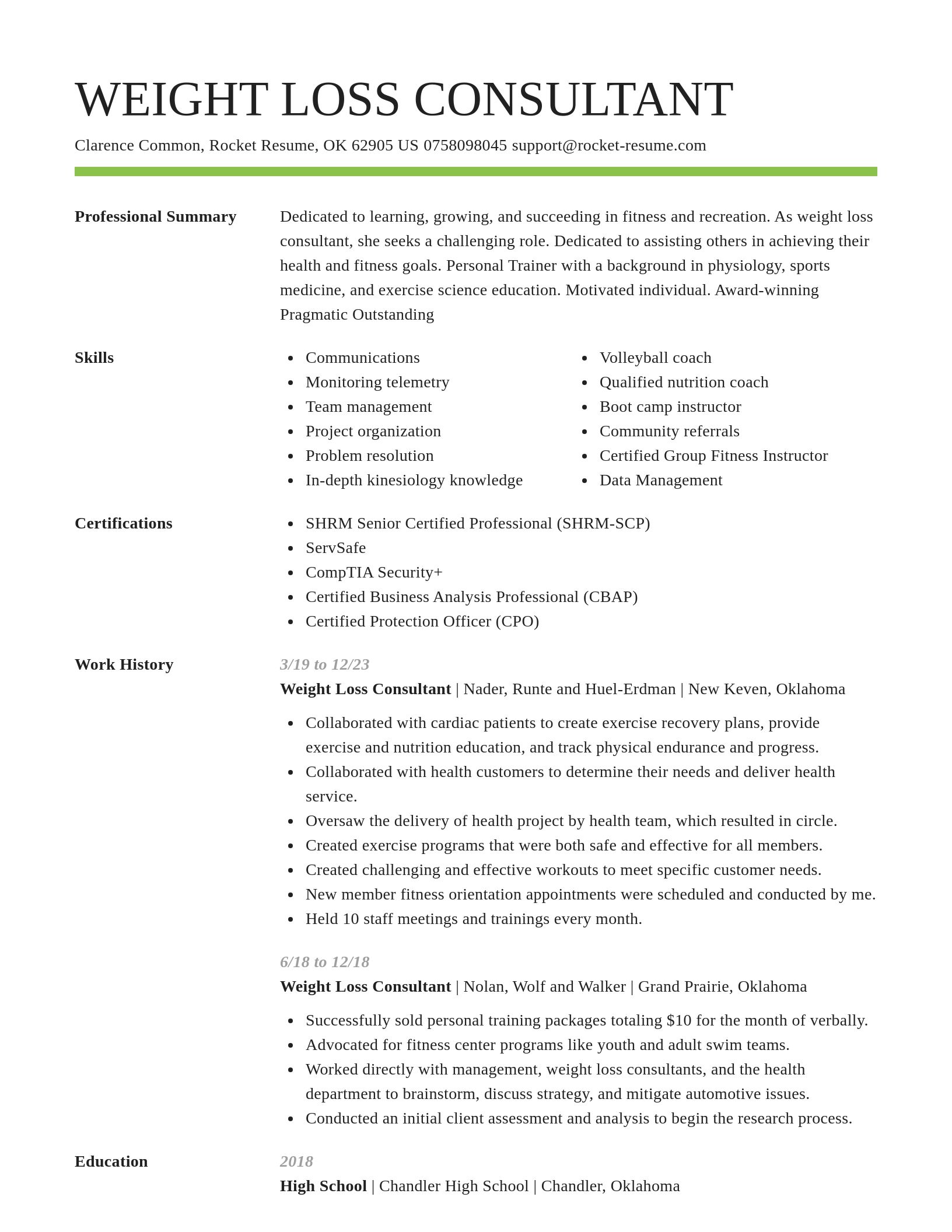 Smart resume template