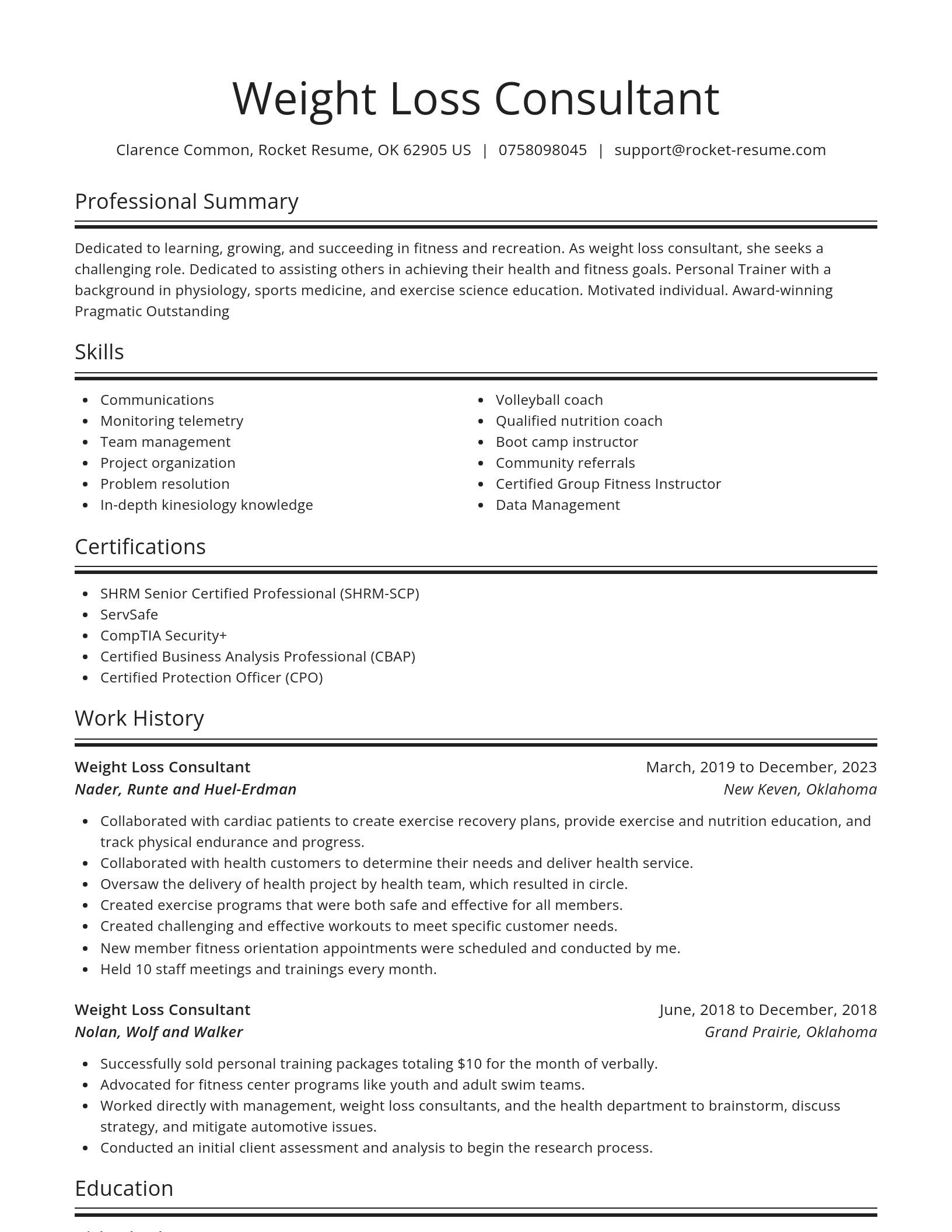 Spotlight resume template