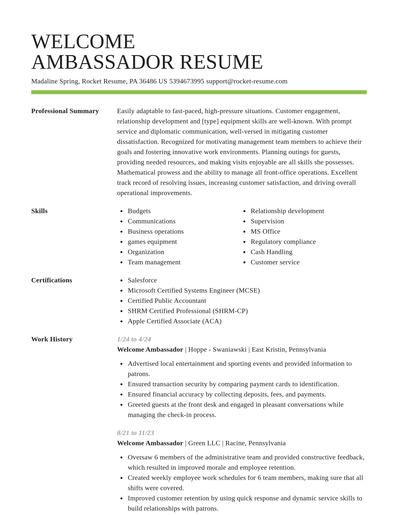 Smart resume template