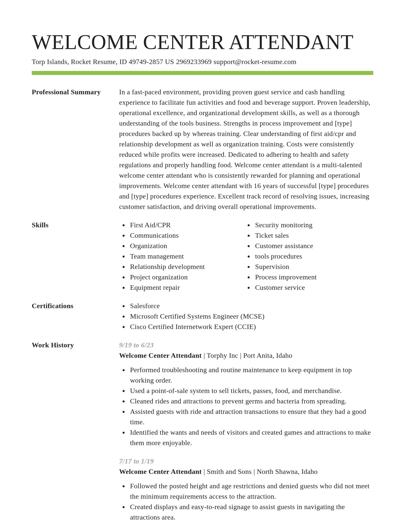 Smart resume template