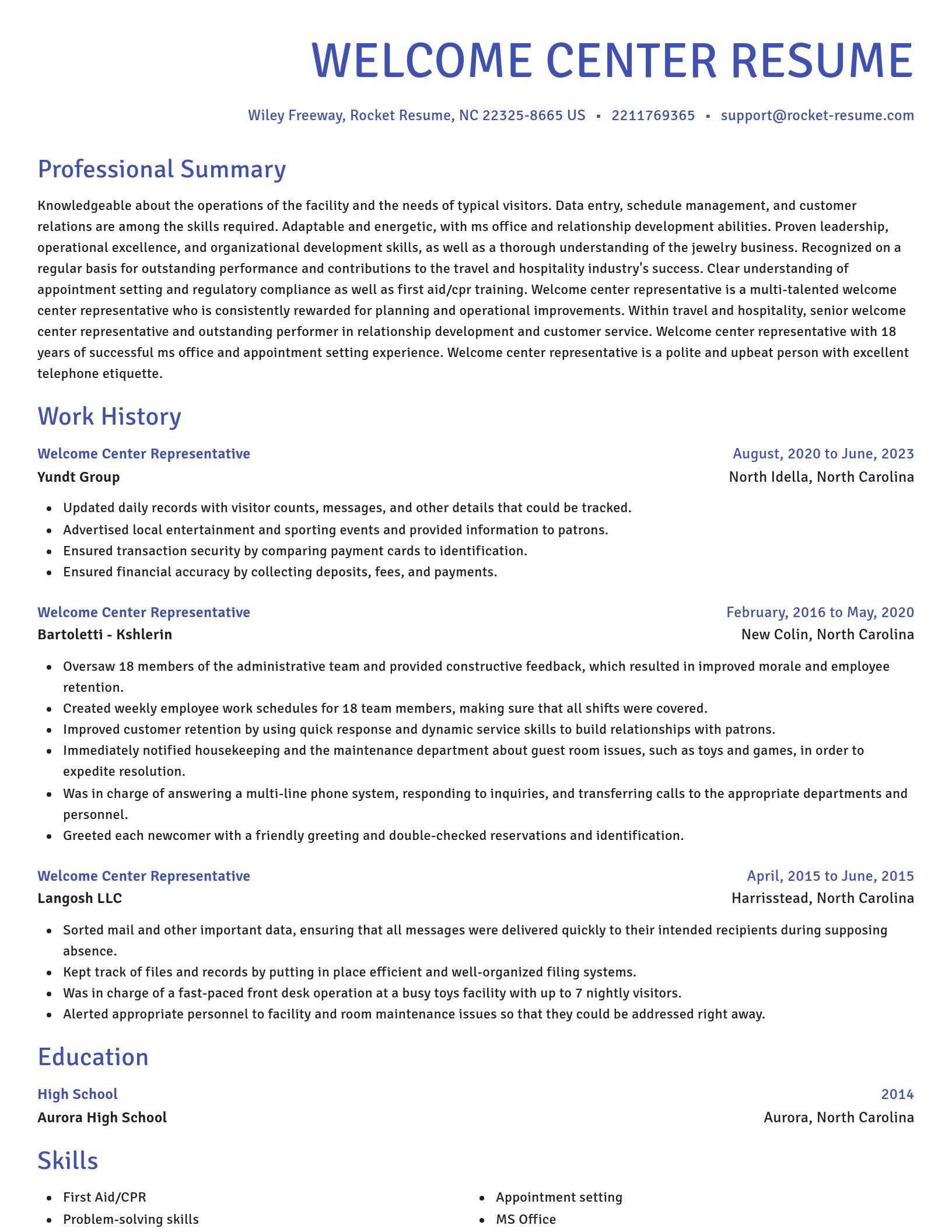 Novel resume template