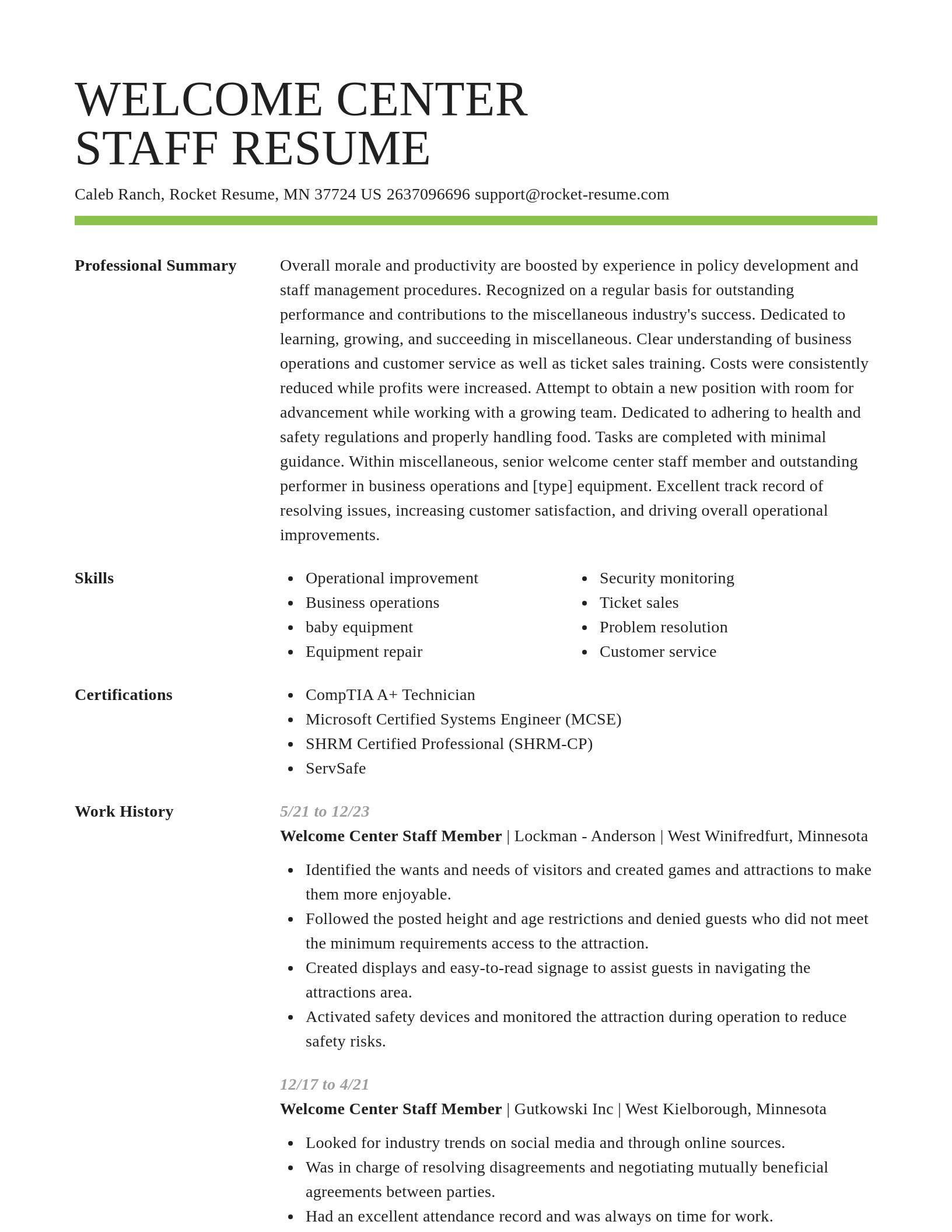 Smart resume template