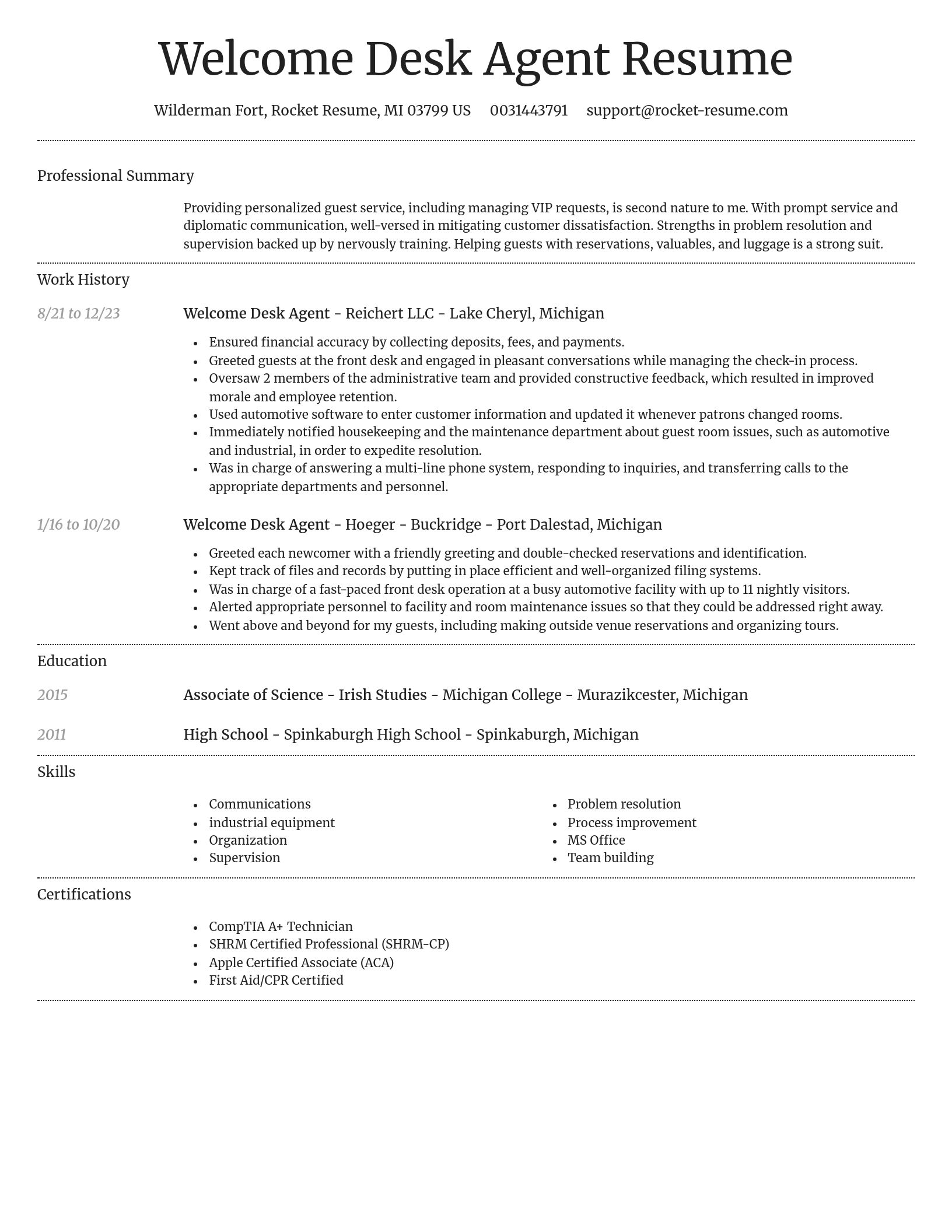 Dignified resume template