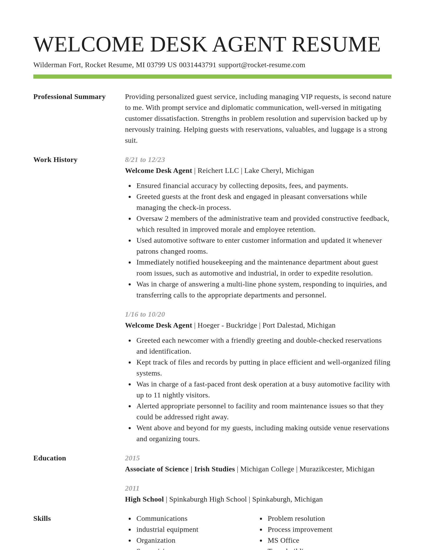 Smart resume template