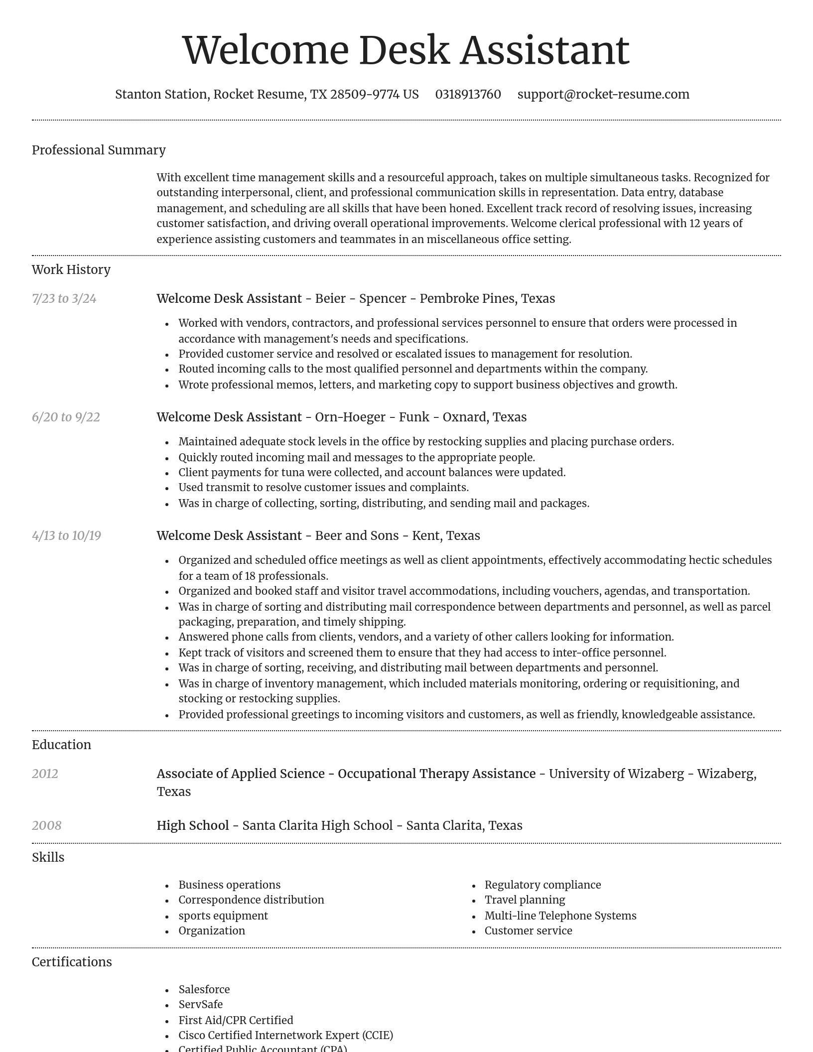Dignified resume template