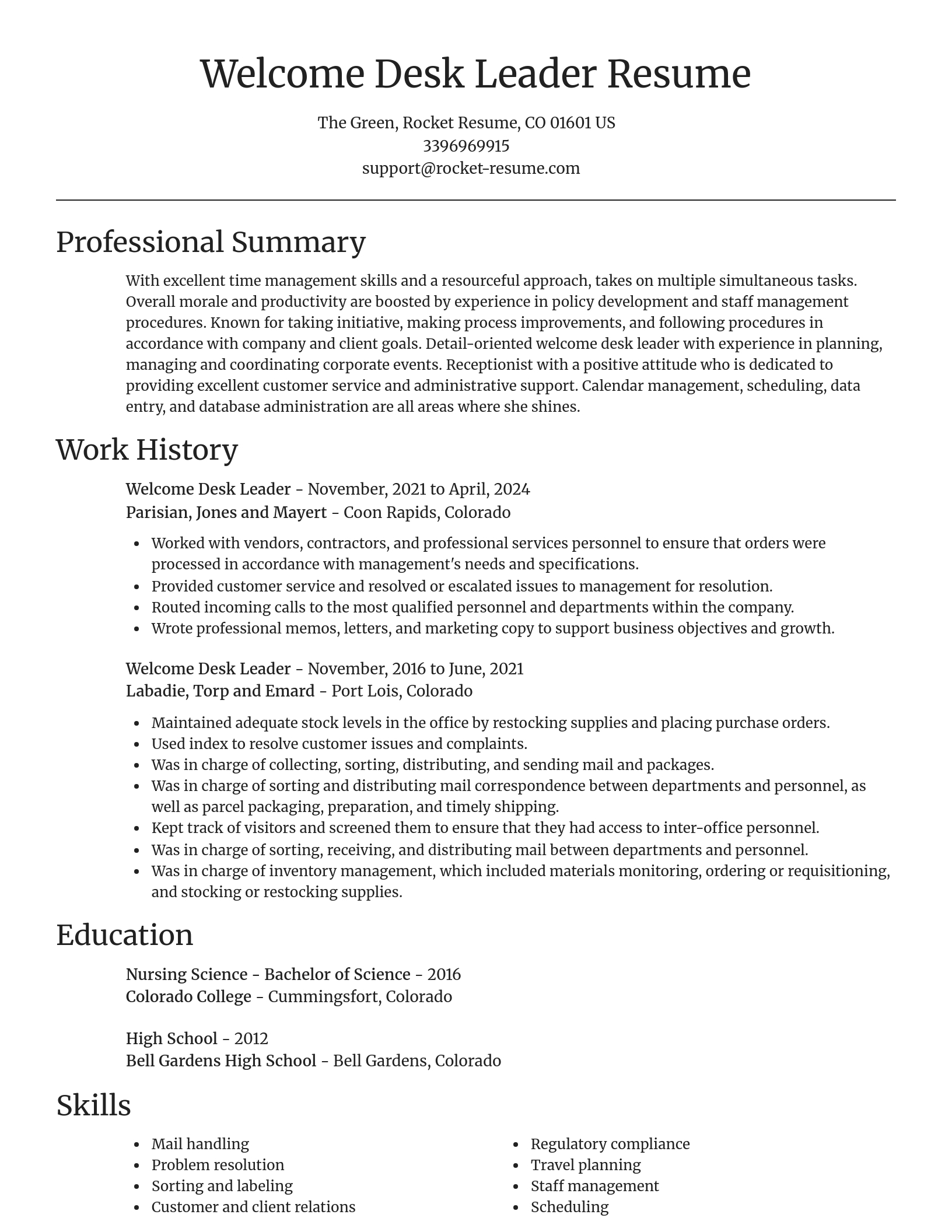 Focal Point resume template
