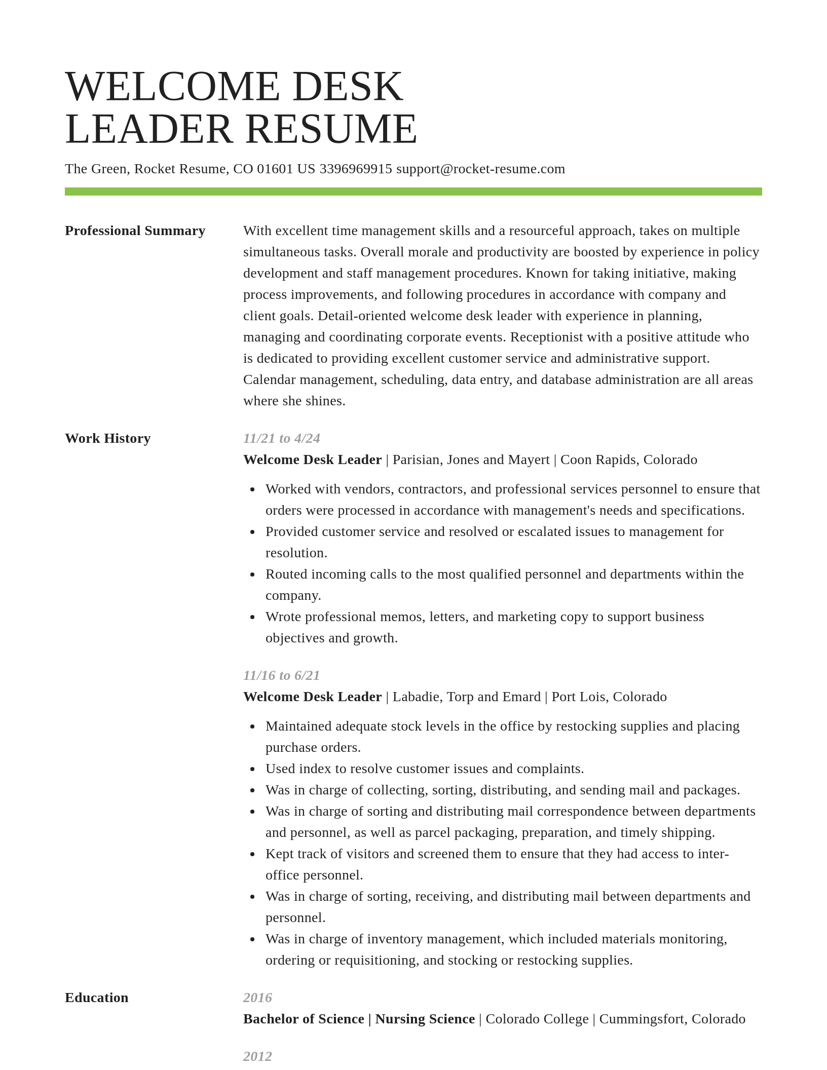 Smart resume template