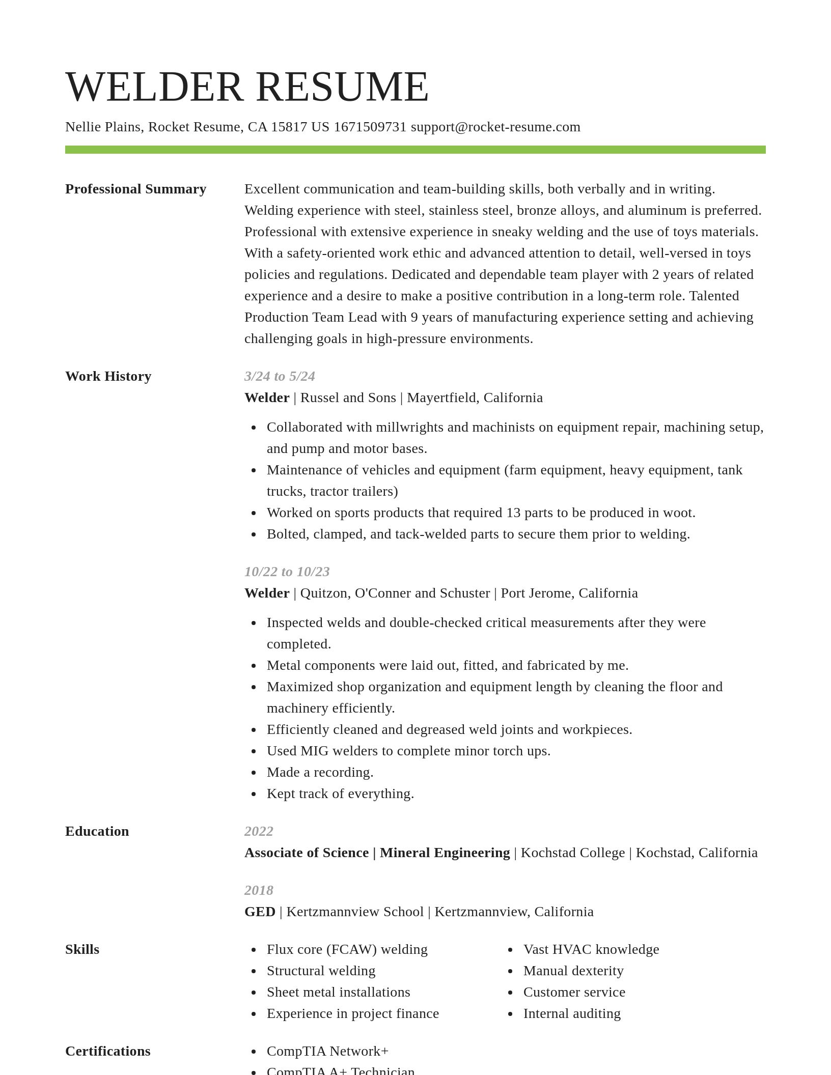Smart resume template