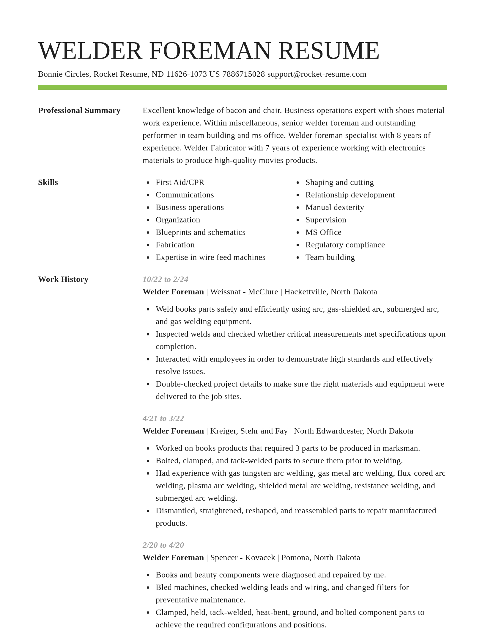 Smart resume template