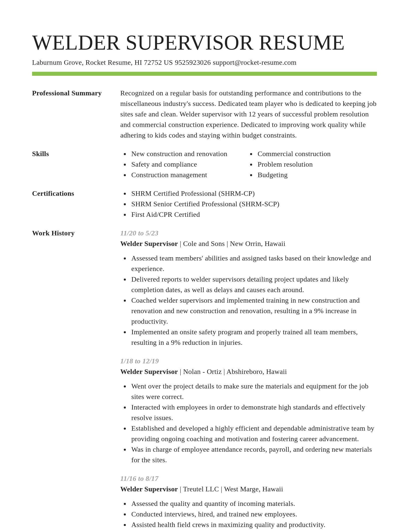 Smart resume template