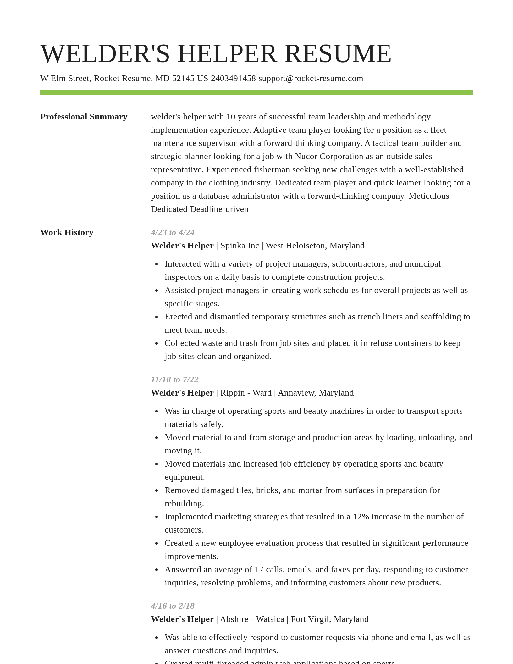 Smart resume template