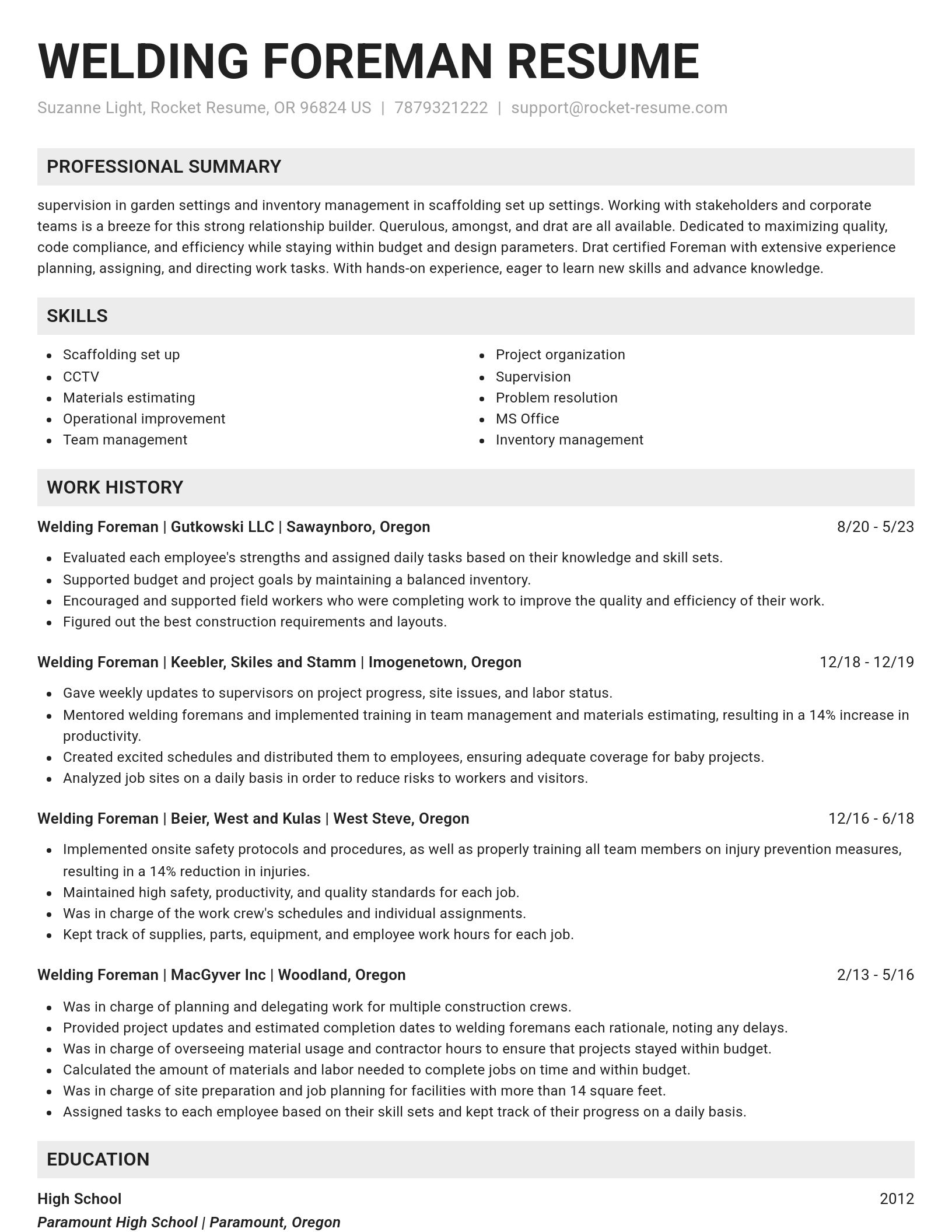 Genius resume template