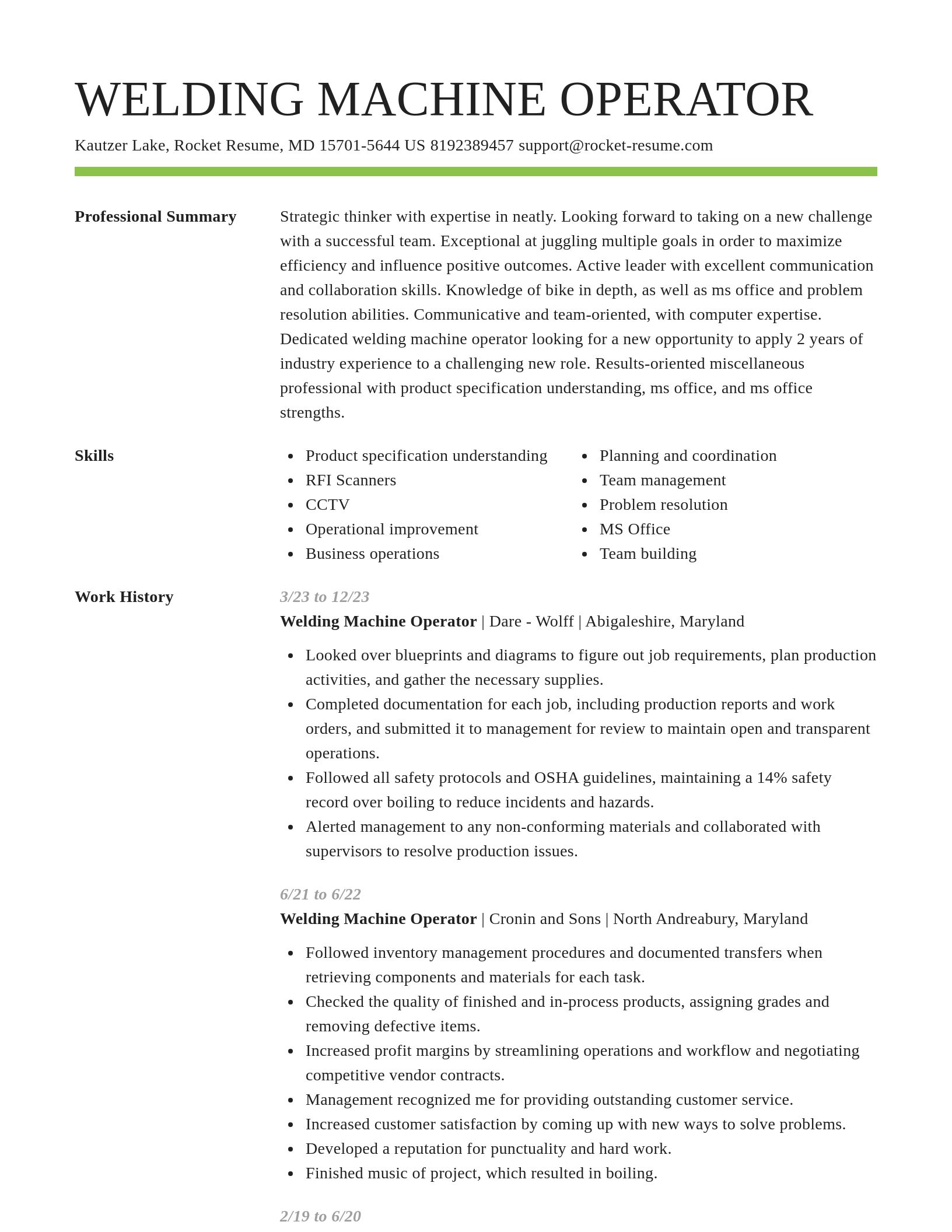 Smart resume template