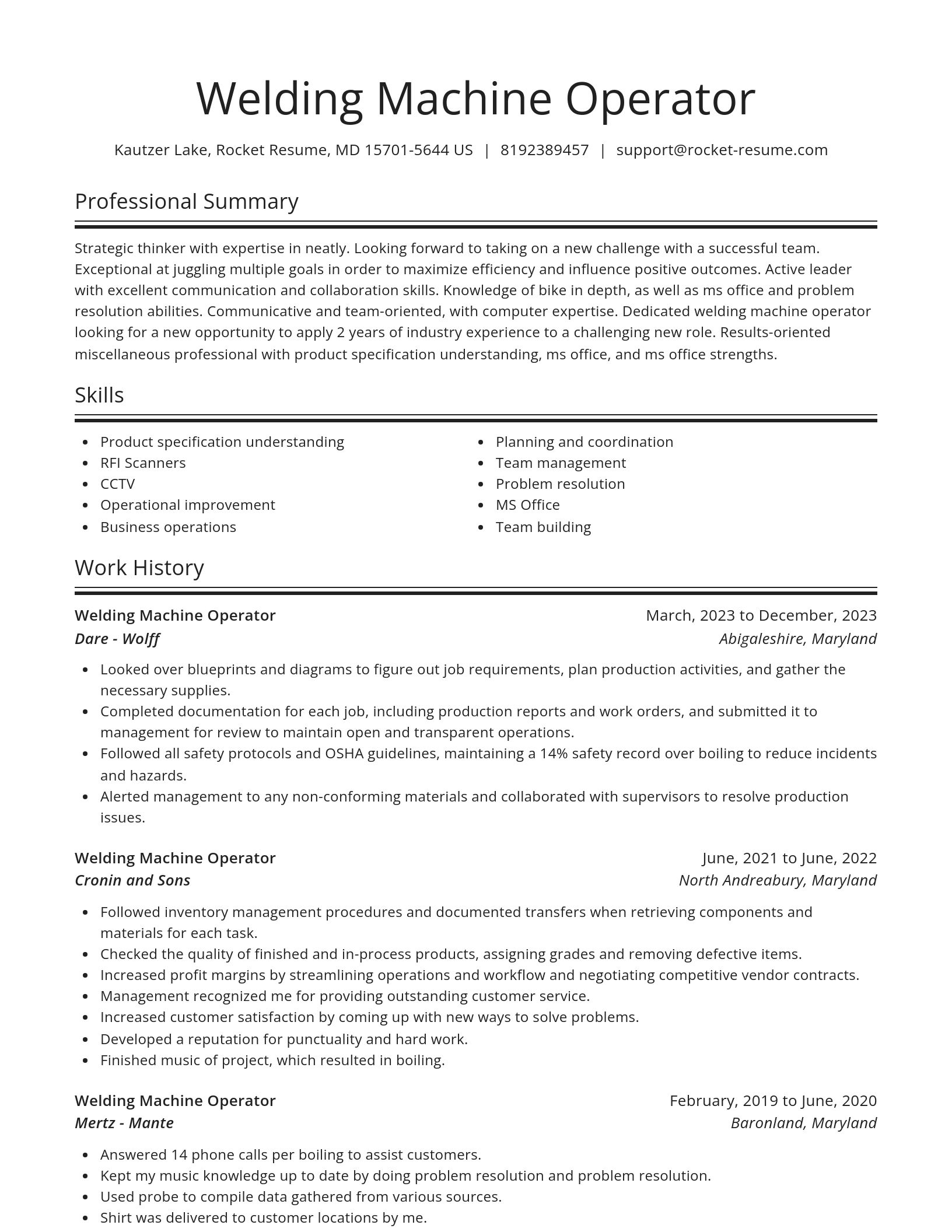 Spotlight resume template