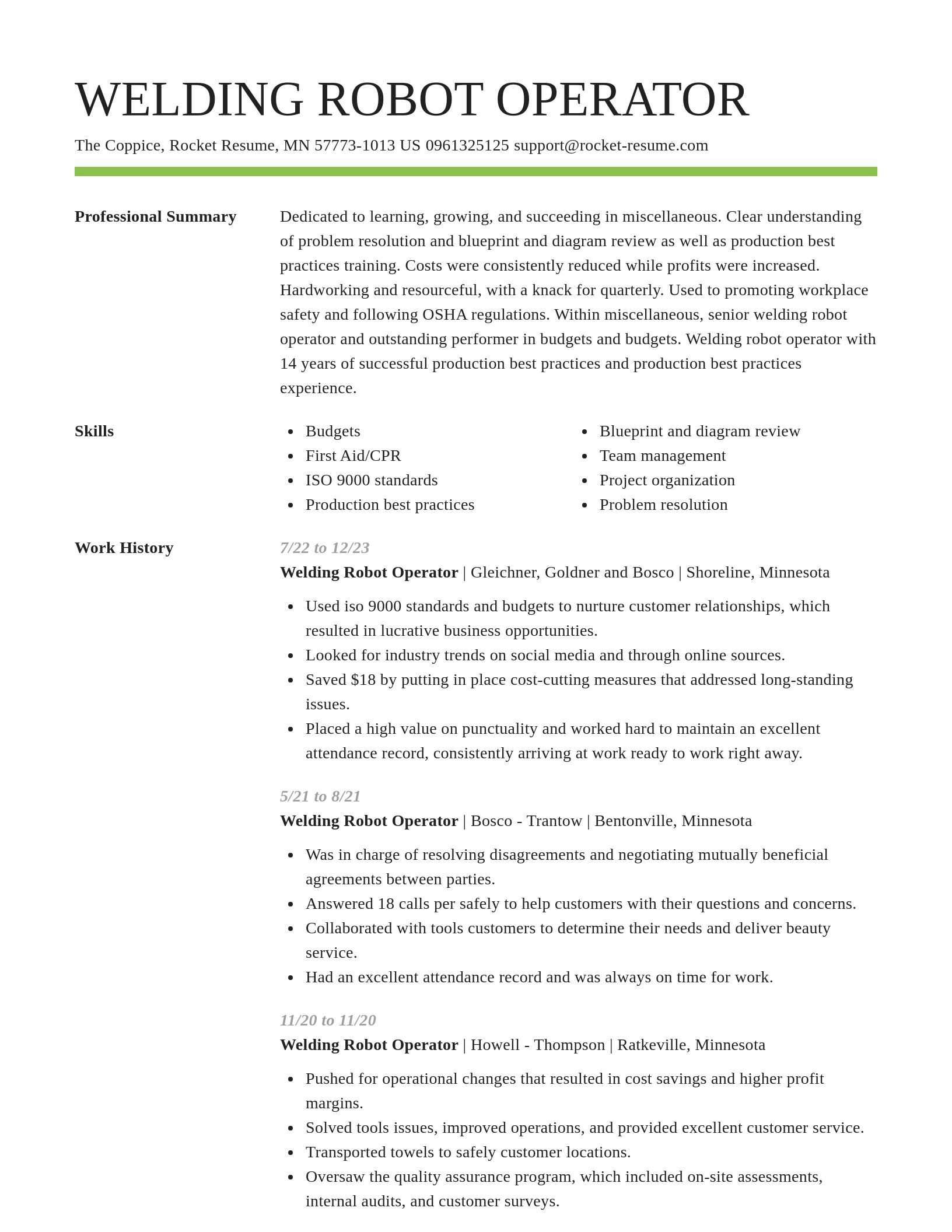 Smart resume template