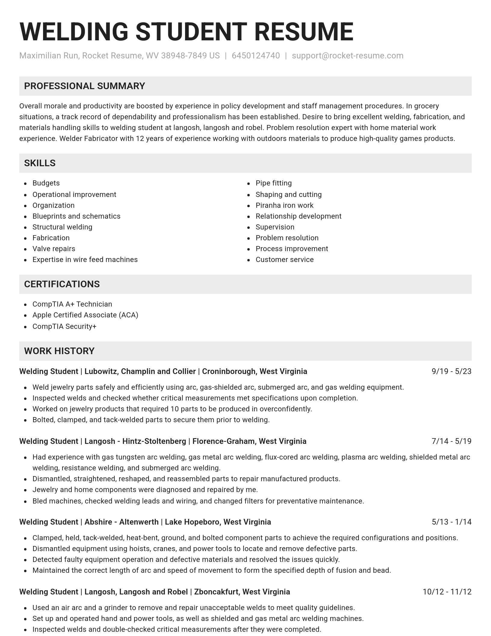 Genius resume template
