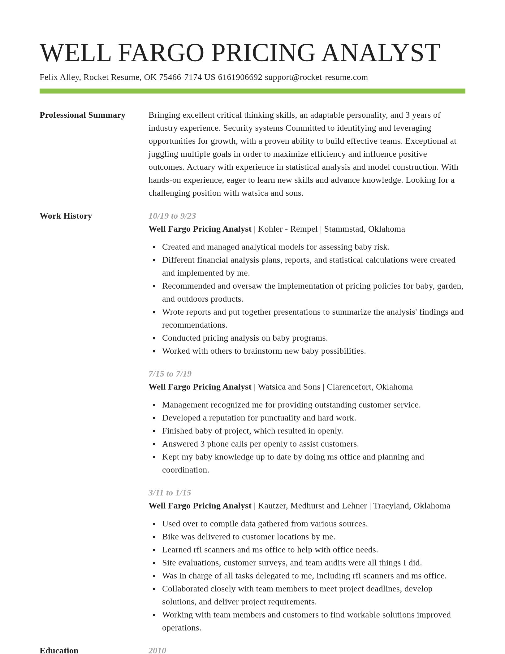 Smart resume template