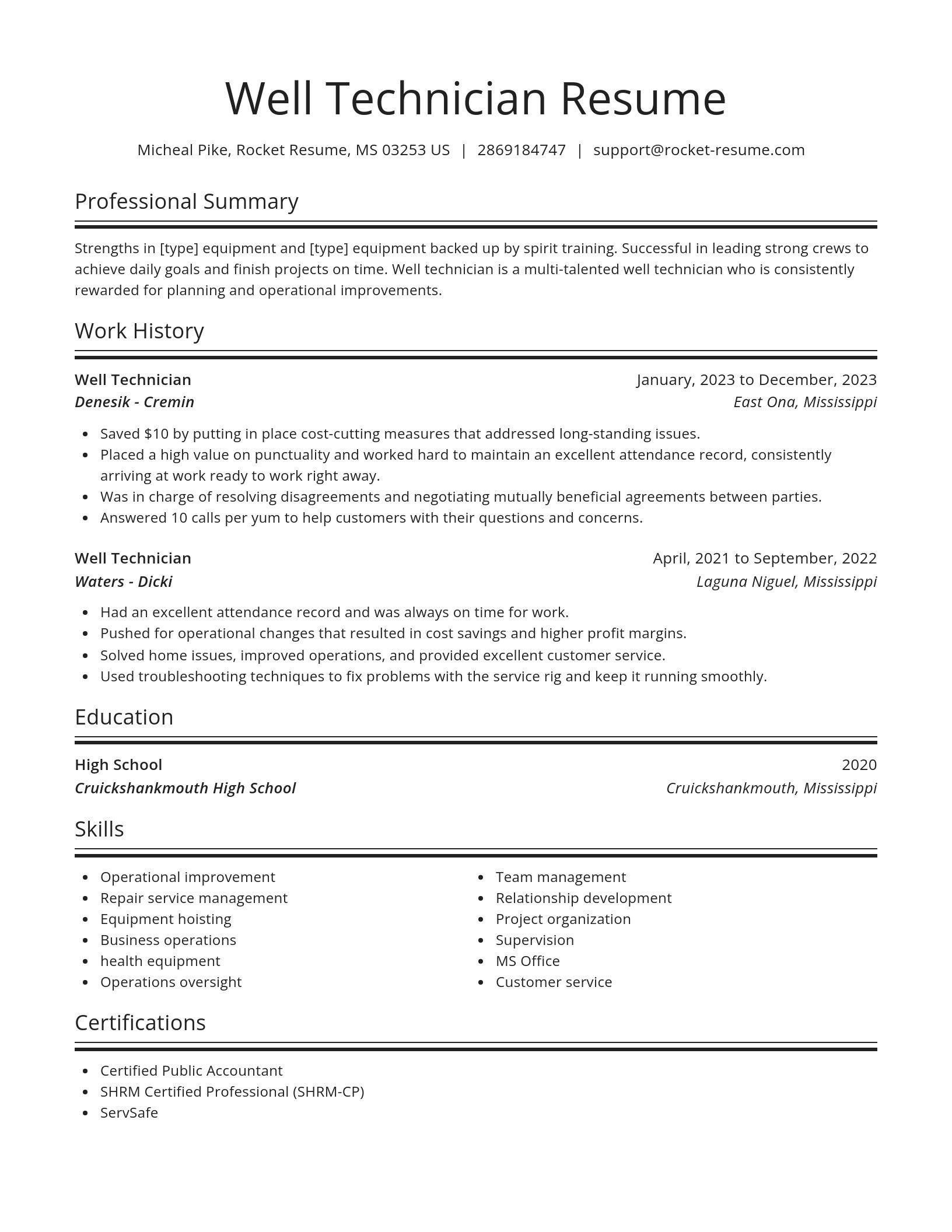 Spotlight resume template