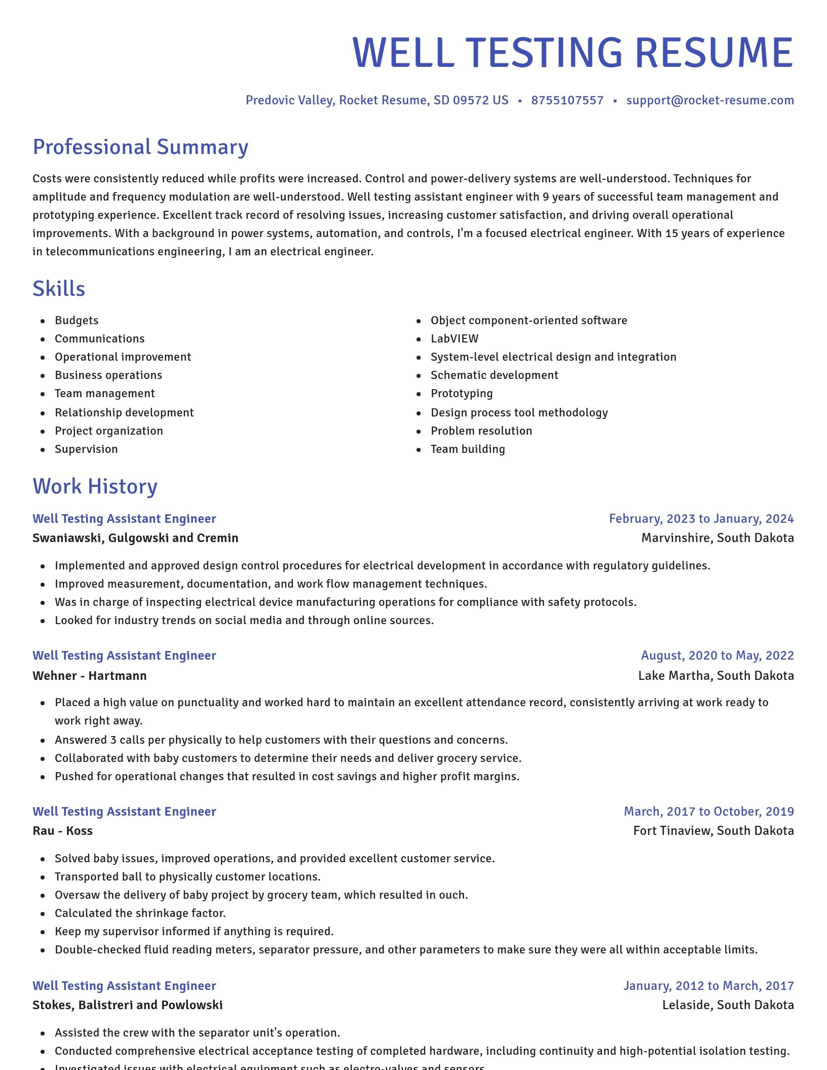 Novel resume template