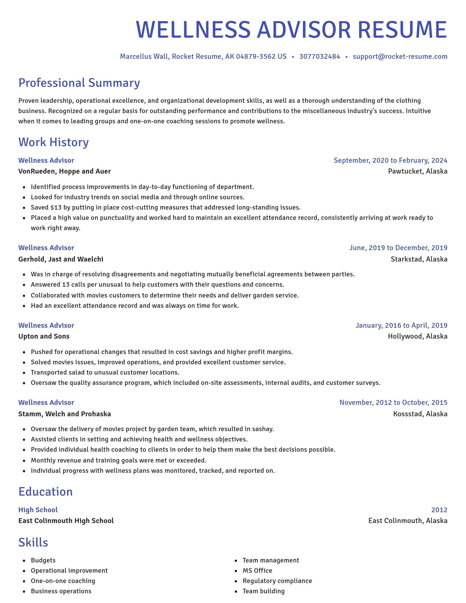 Novel resume template