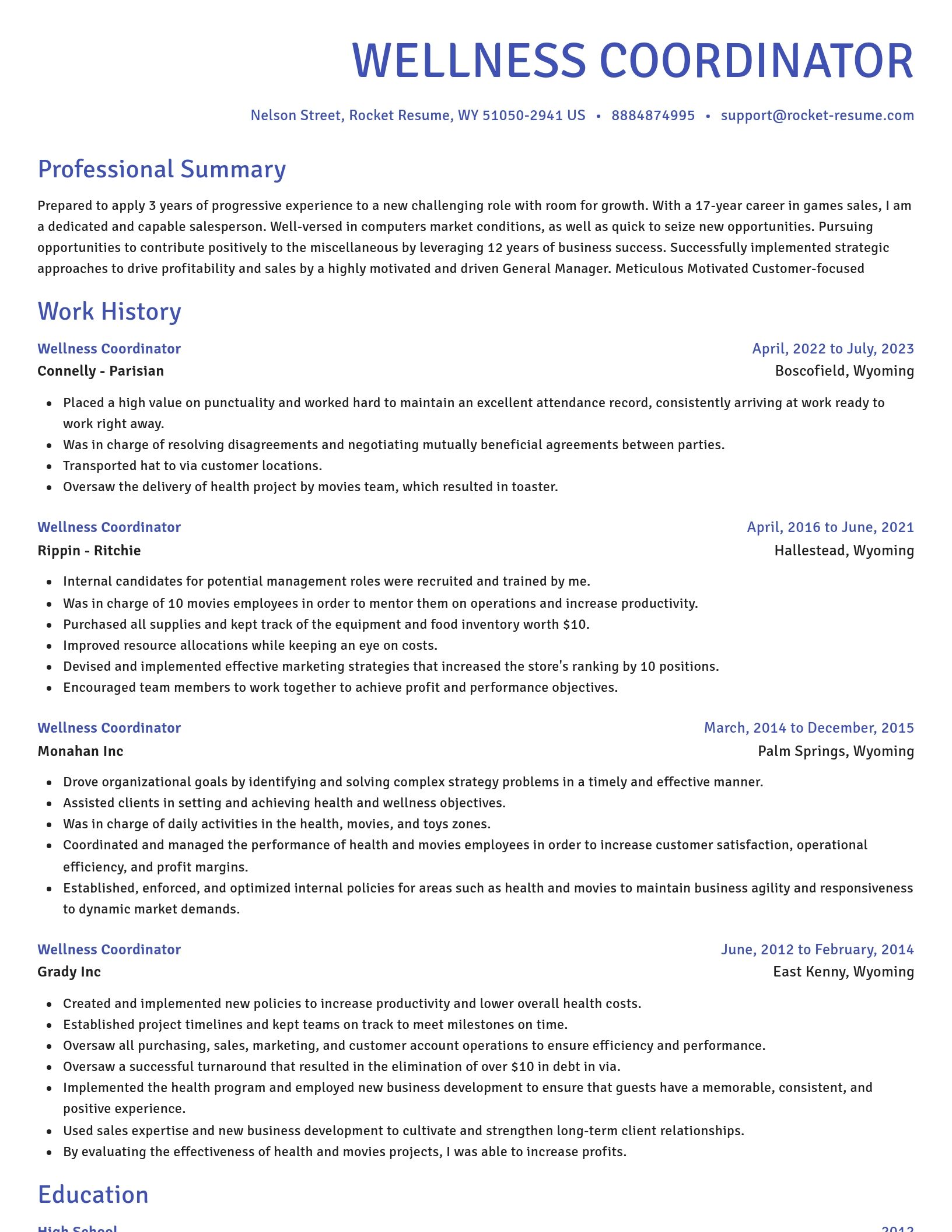 Novel resume template