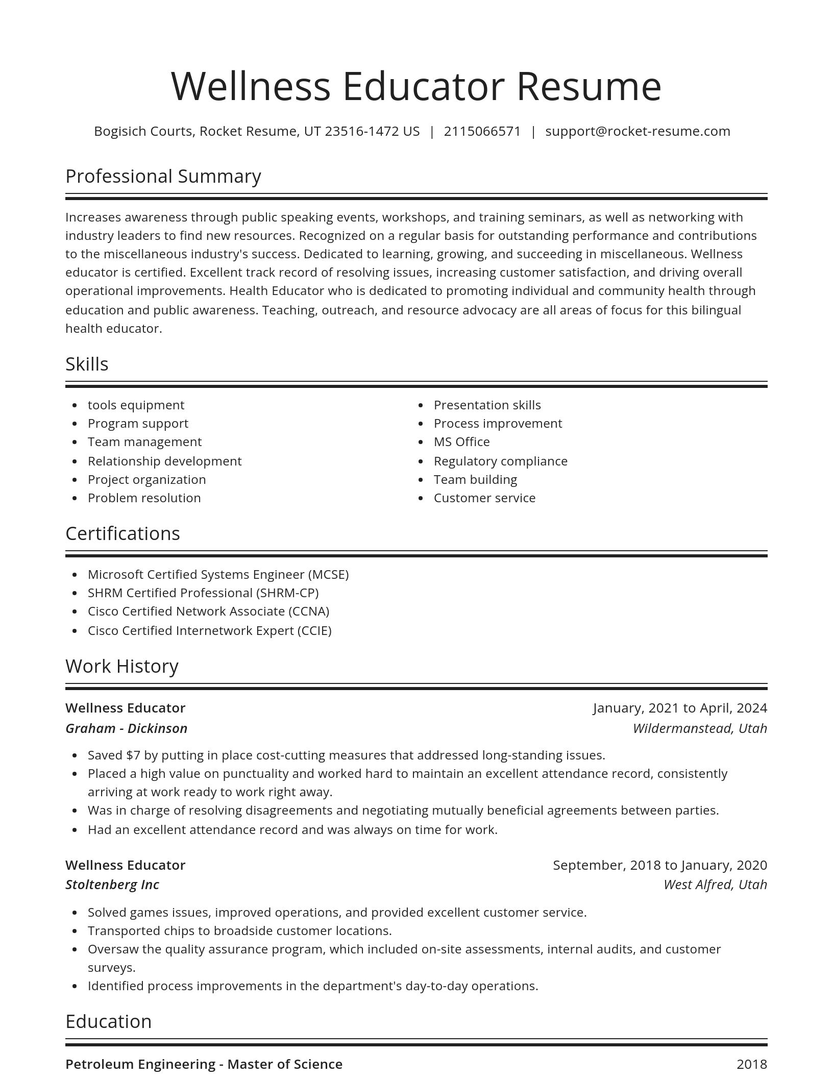 Spotlight resume template