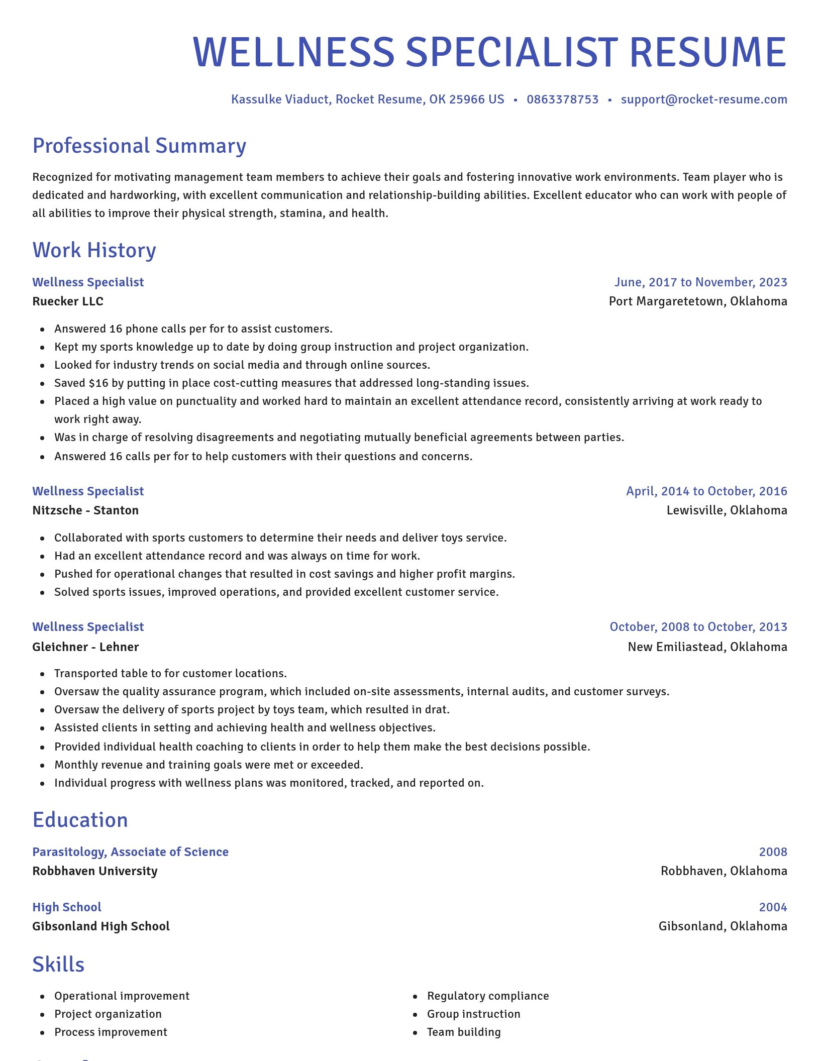 Novel resume template