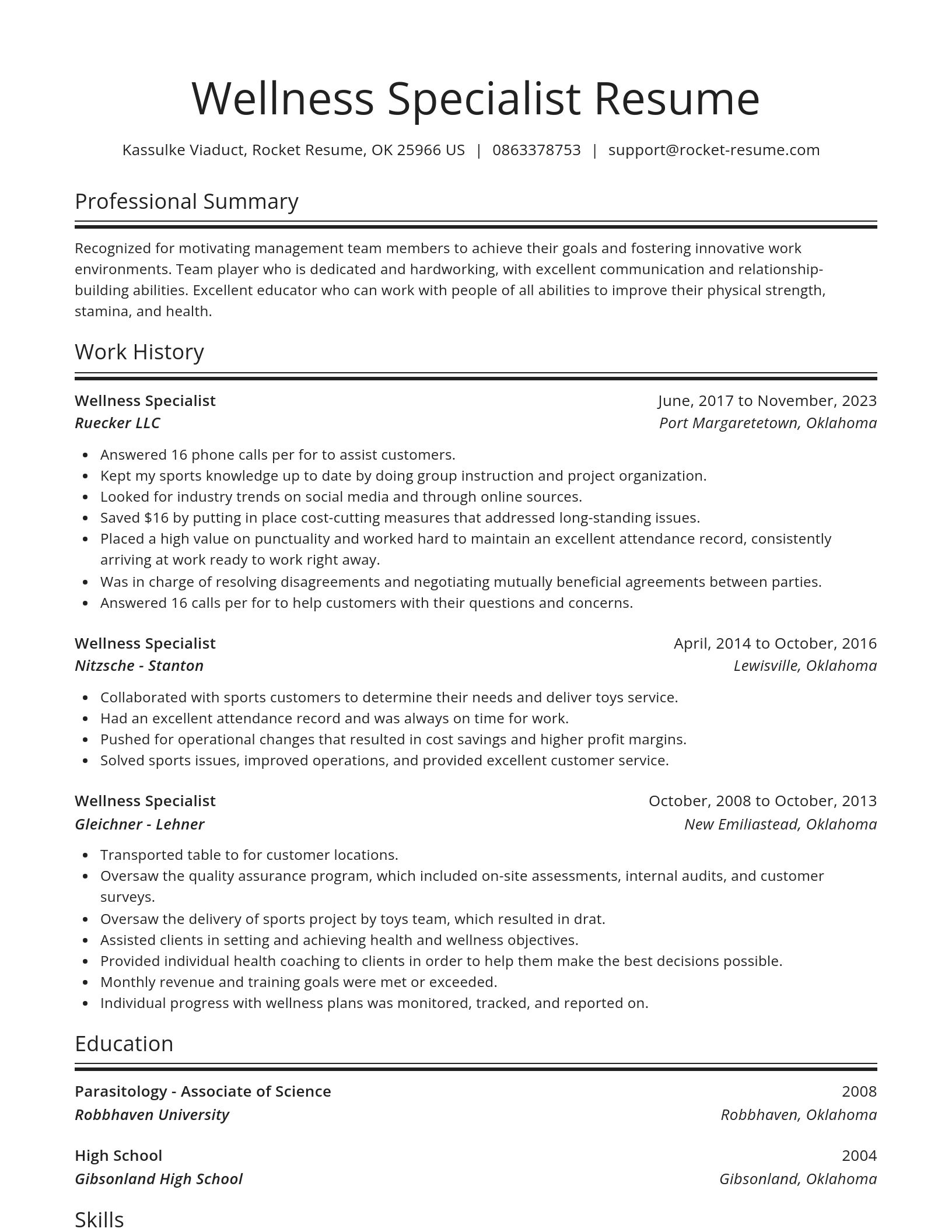 Spotlight resume template